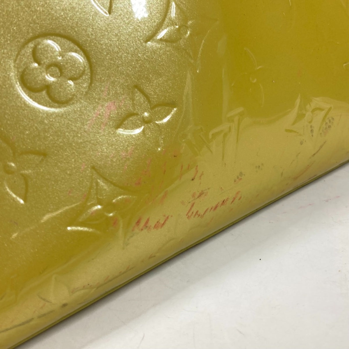 Louis Vuitton Yellow Monogram Vernis Handbag Tote Bag (Pre-Owned)