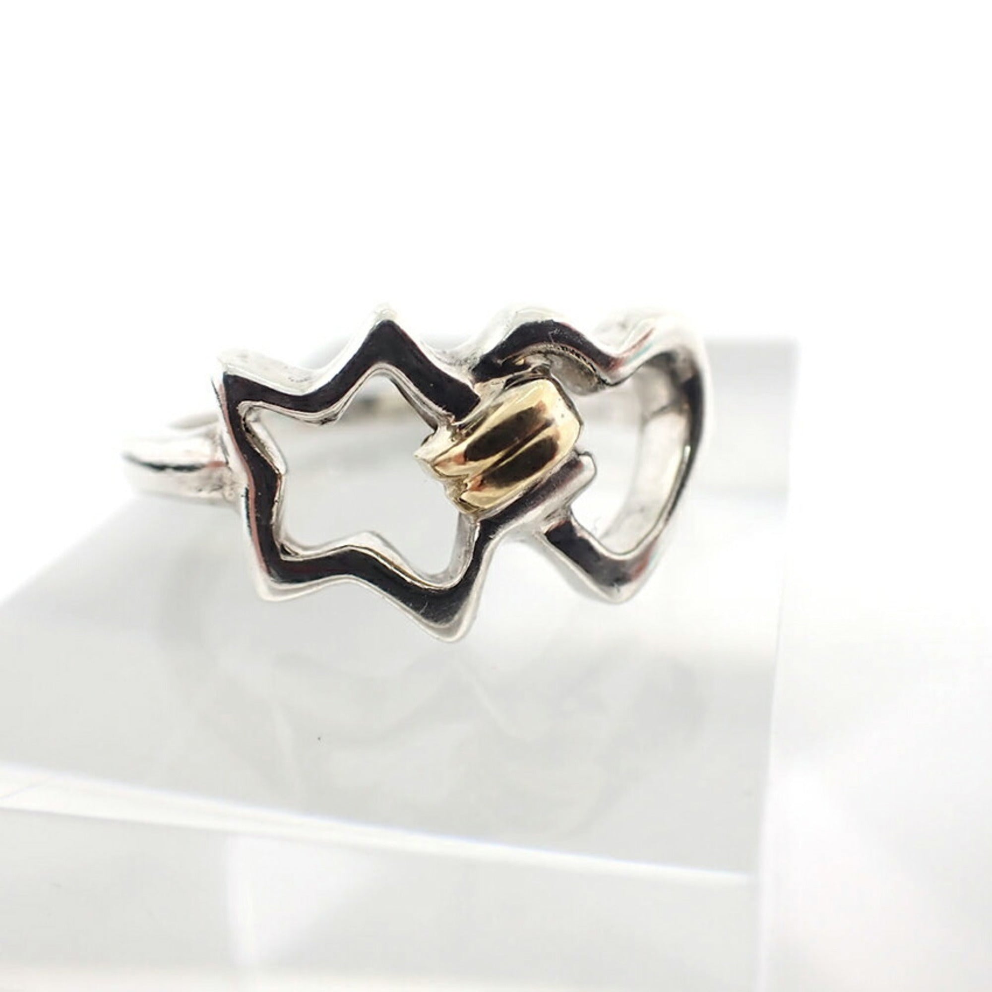Tiffany Gold Silver Yellow Gold (18K) Sterling Silver 925 Band Ring (Pre-Owned)