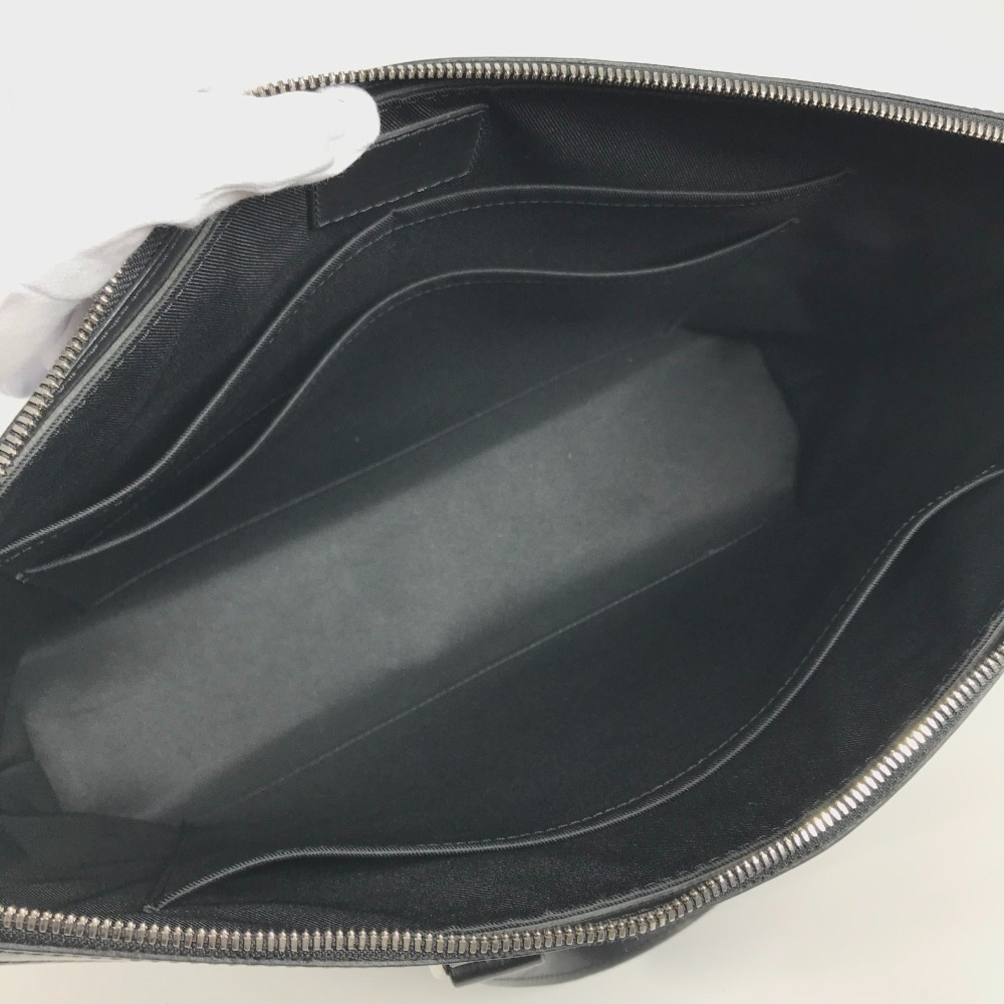 Louis Vuitton Black Noir Leather Briefcase Handbag Tote Bag (Pre-Owned)