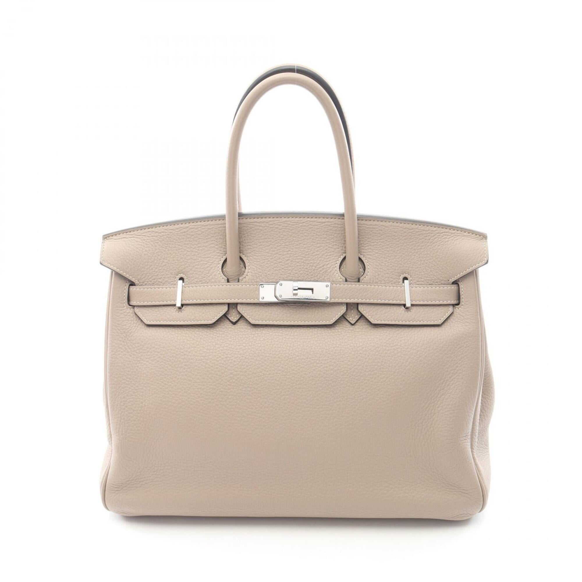 Hermes Beige Gris Tourterelle Leather Togo Leather Handbag (Pre-Owned)