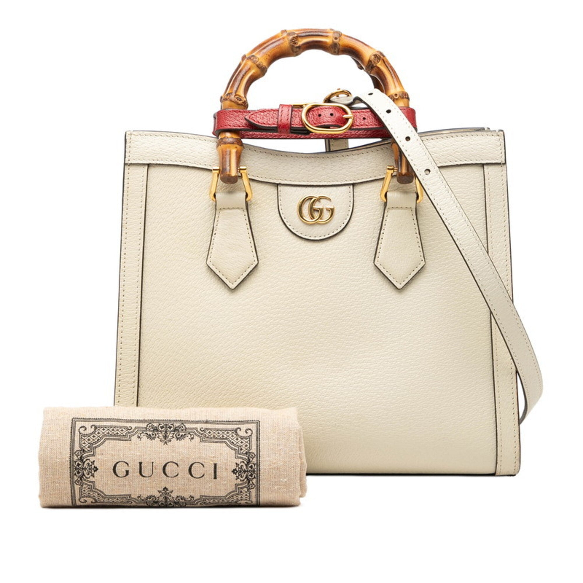 Gucci Ivory Leather Handbag Shoulder Bag (Pre-Owned)