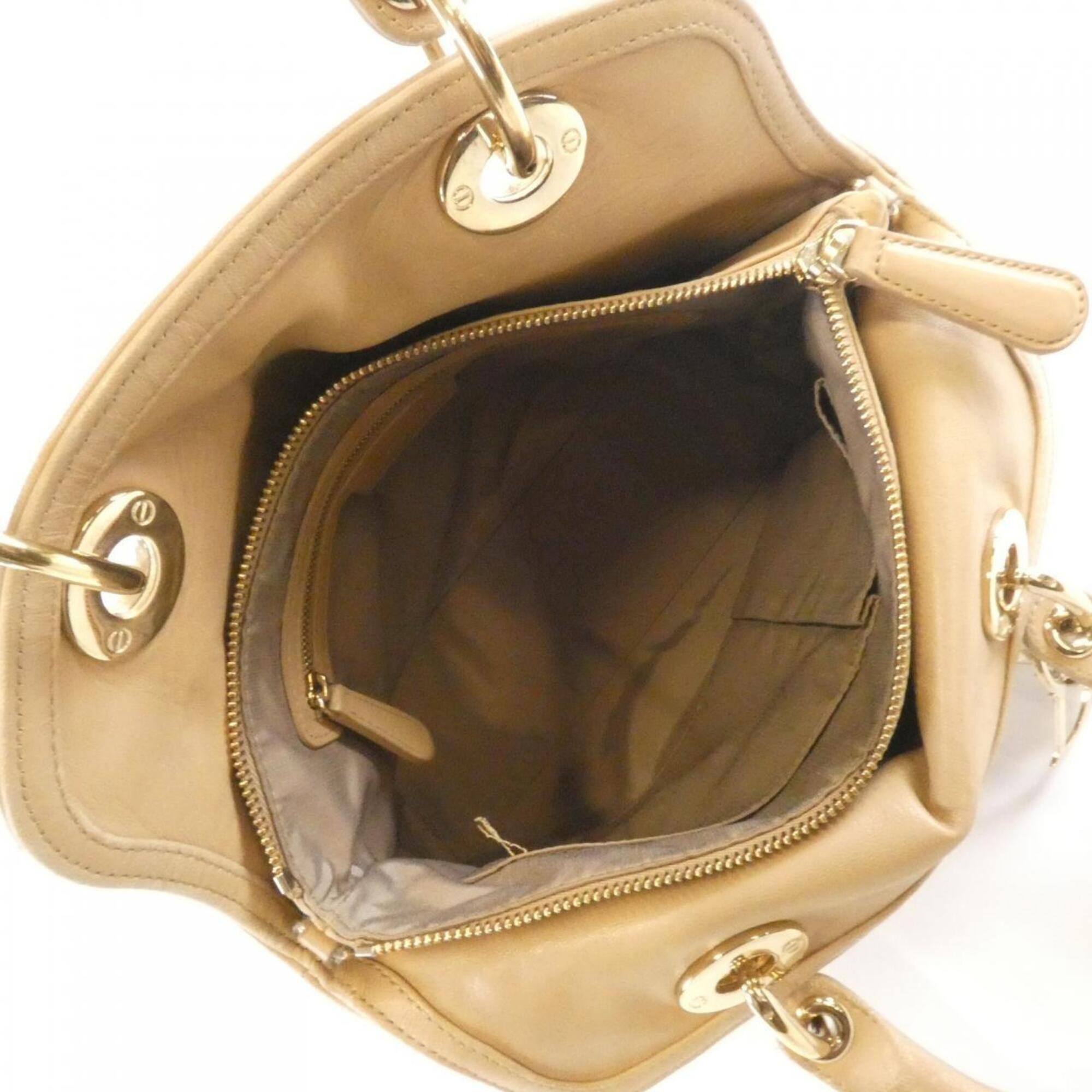 Christian Dior Beige Leather Handbag (Pre-Owned)