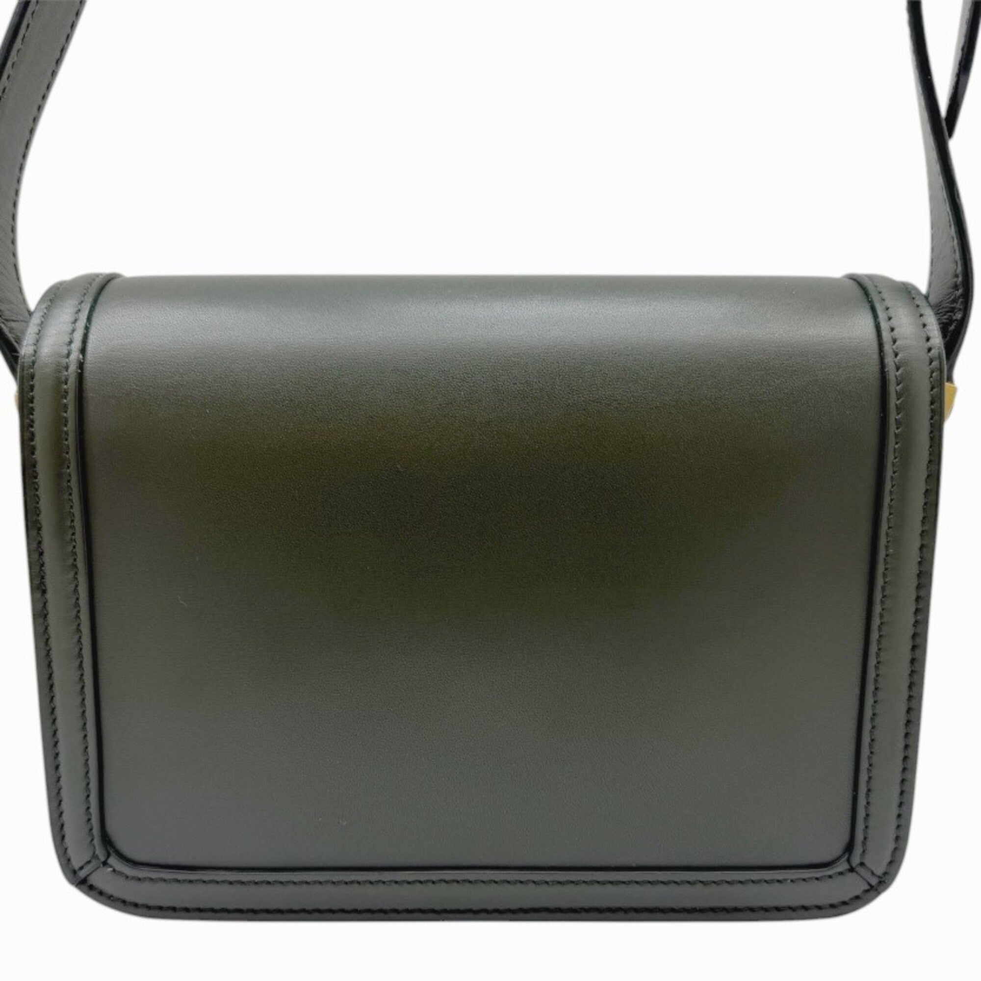Yves Saint Laurent Dark Green Leather Shoulder Bag (Pre-Owned)