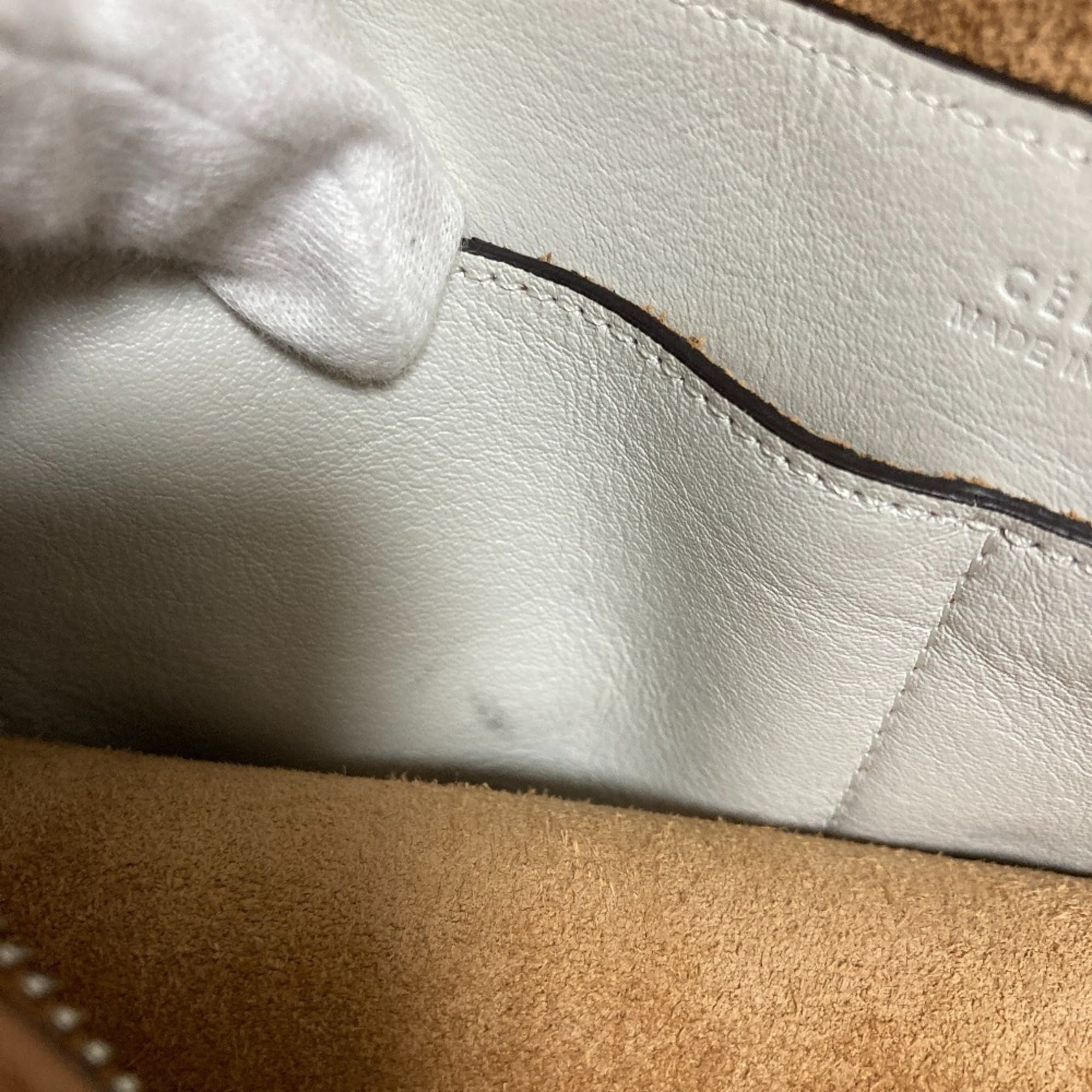 Celine Brown Leather Handbag Shoulder Bag (Pre-Owned)