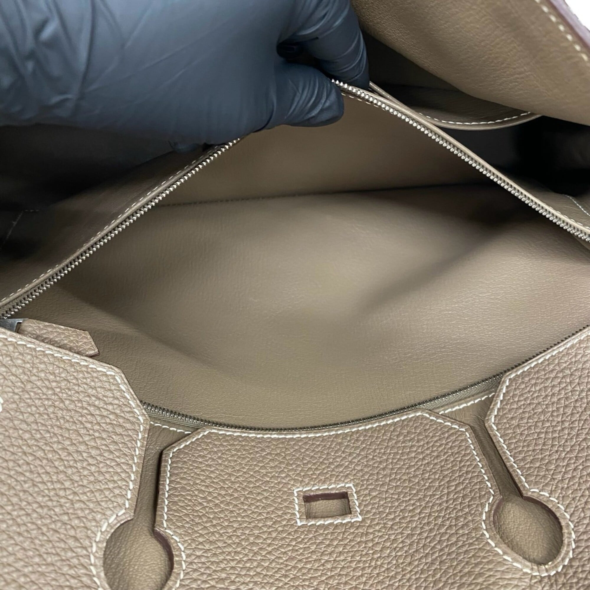 Hermes Beige Togo Leather Handbag Tote Bag (Pre-Owned)