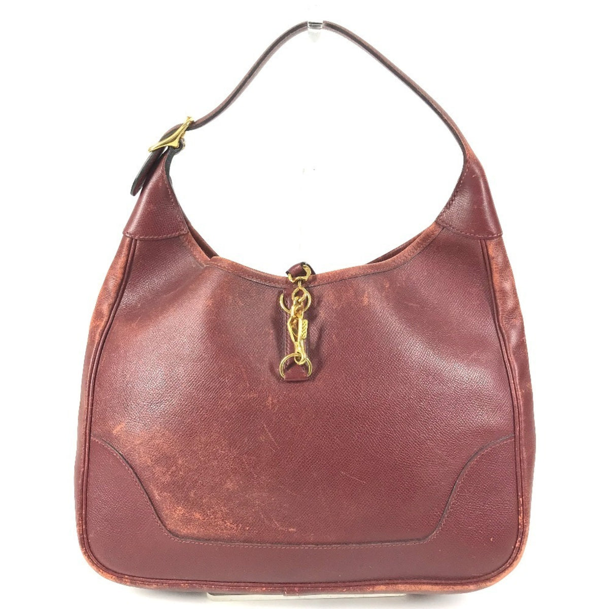 Hermes Trim Brown Leather Shoulder Bag Tote Bag (Pre-Owned)