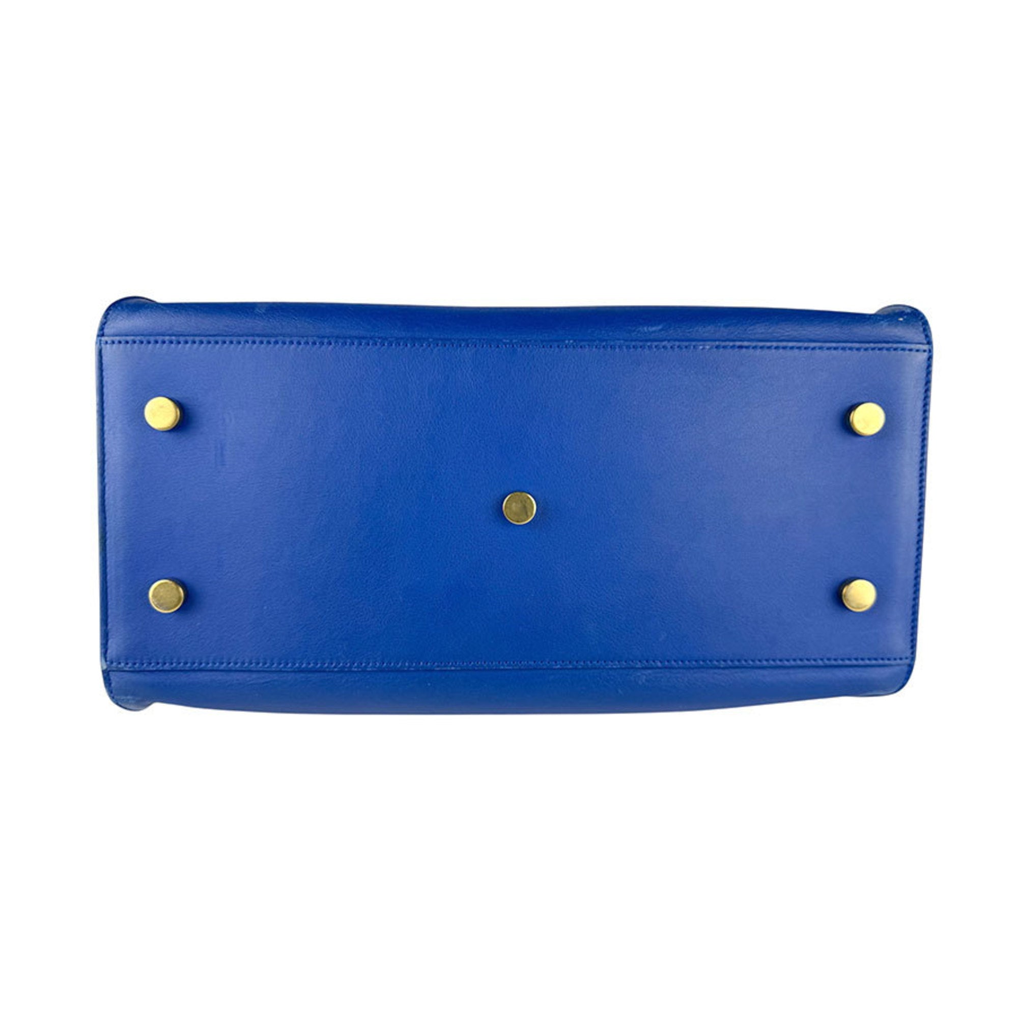 Saint Laurent Blue Leather Handbag Shoulder Bag (Pre-Owned)