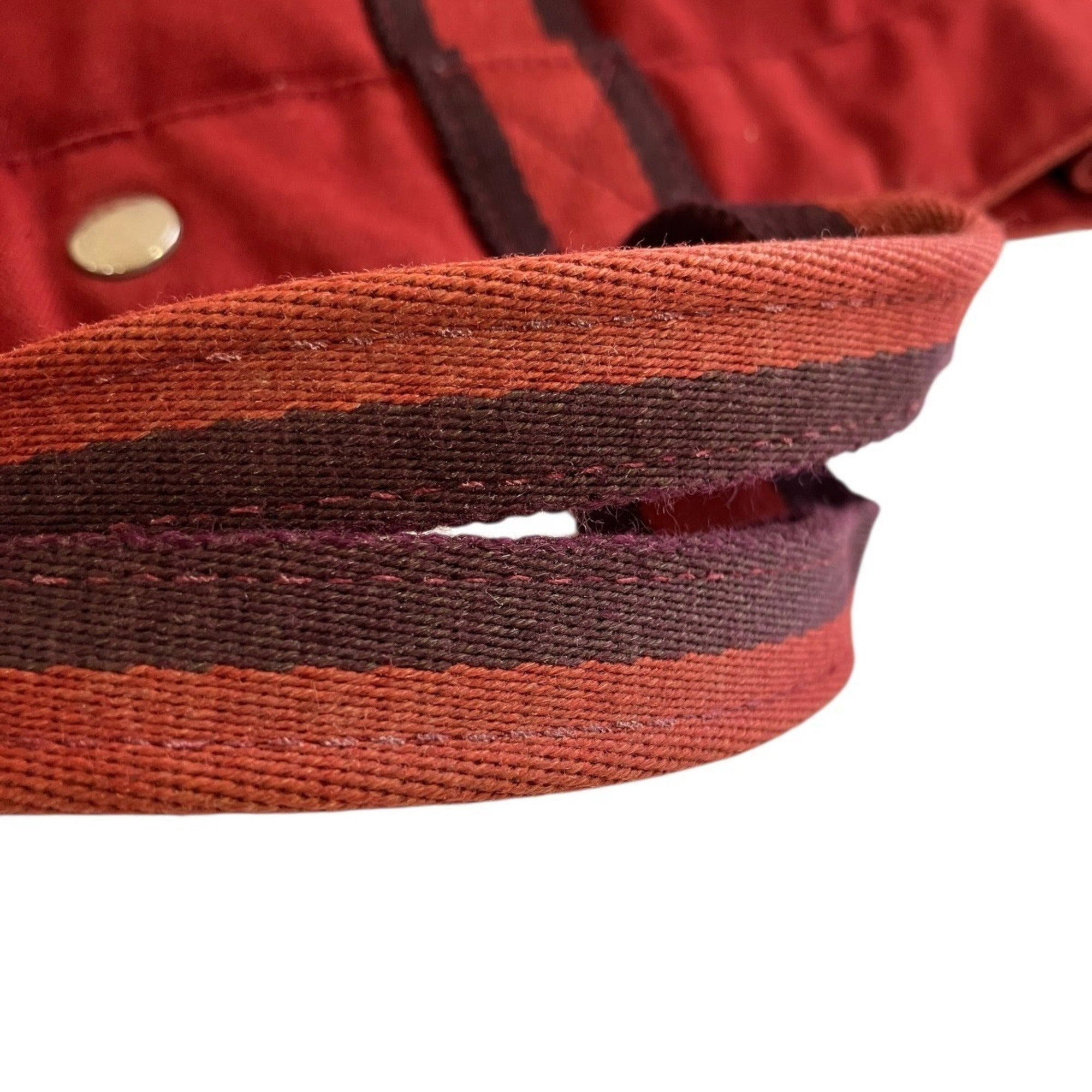Hermes Fourre Tout Red Color Canvas Handbag (Pre-Owned)