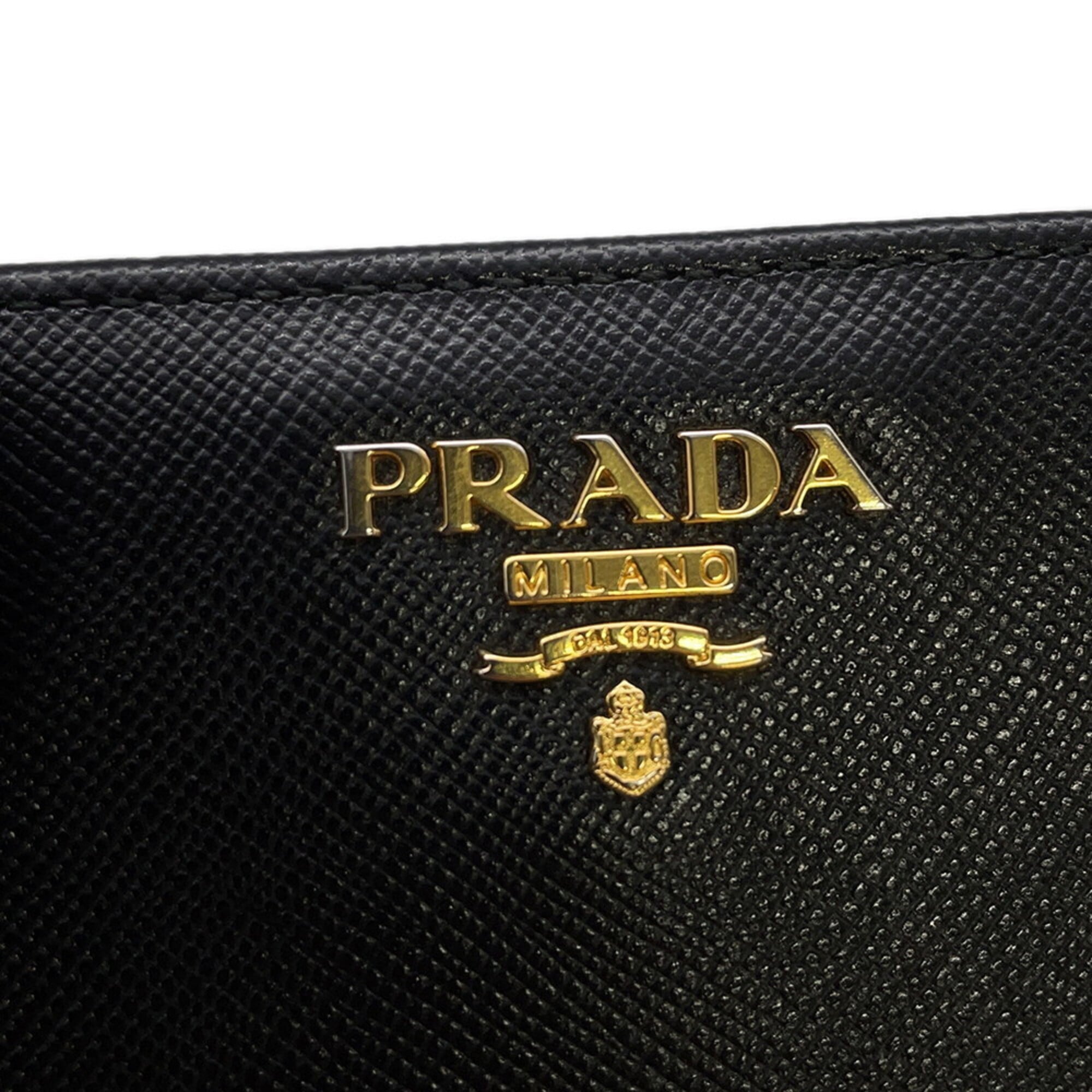 Prada Saffiano Black Leather Wallet (Bi-Fold) (Pre-Owned)