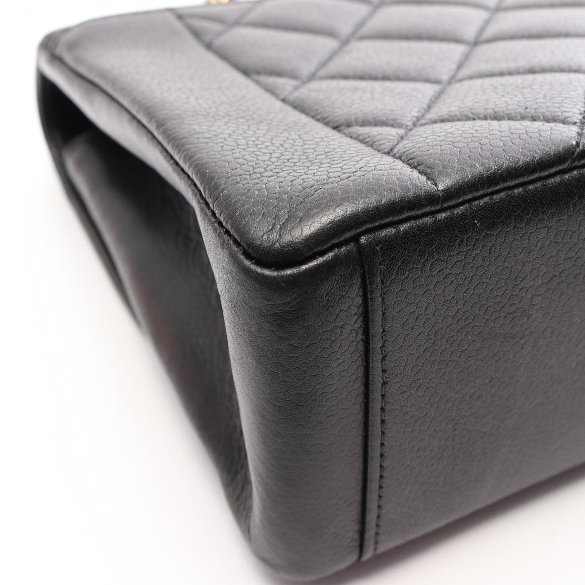 Chanel Black Grained Calfskin Handbag Shoulder Bag (Pre-Owned)