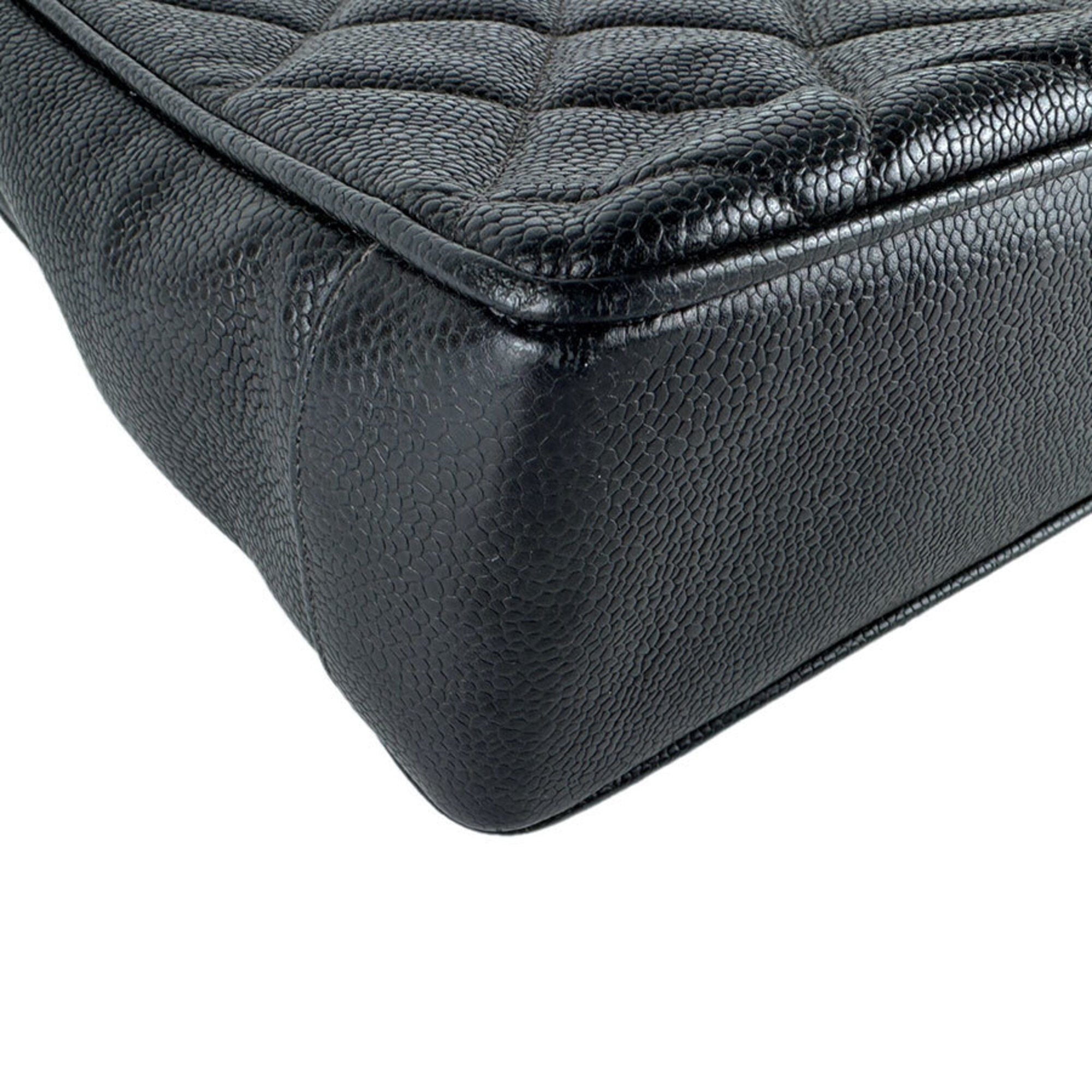 Chanel Black Grained Calfskin Shoulder Bag (Pre-Owned)