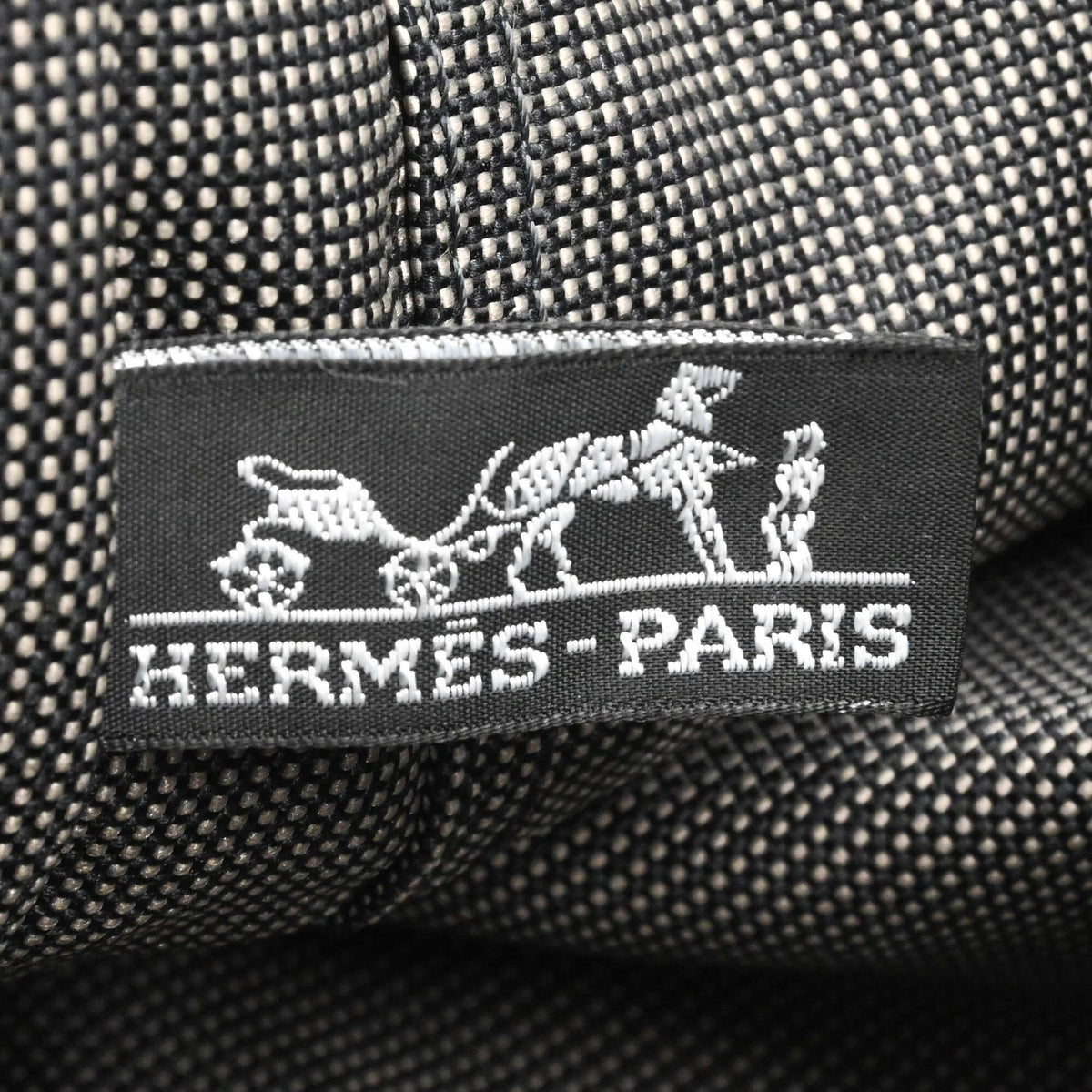 Hermes Gray Nylon Canvas Shoulder Bag (Pre-Owned)