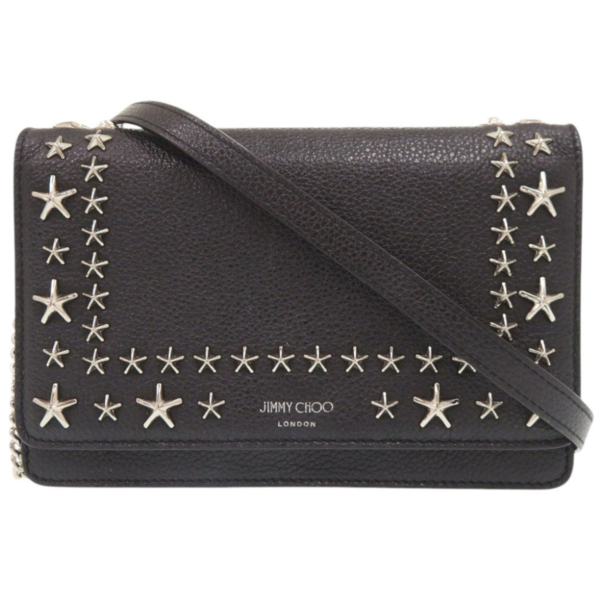 Jimmy Choo Black Leather Shoulder Bag (Pre-Owned)