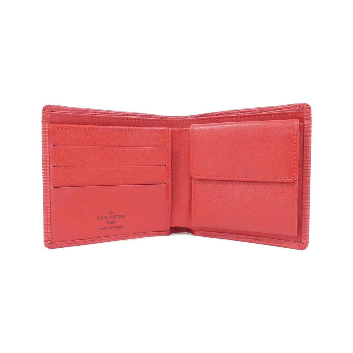 Louis Vuitton Red Color Leather Wallet (Bi-Fold) (Pre-Owned)