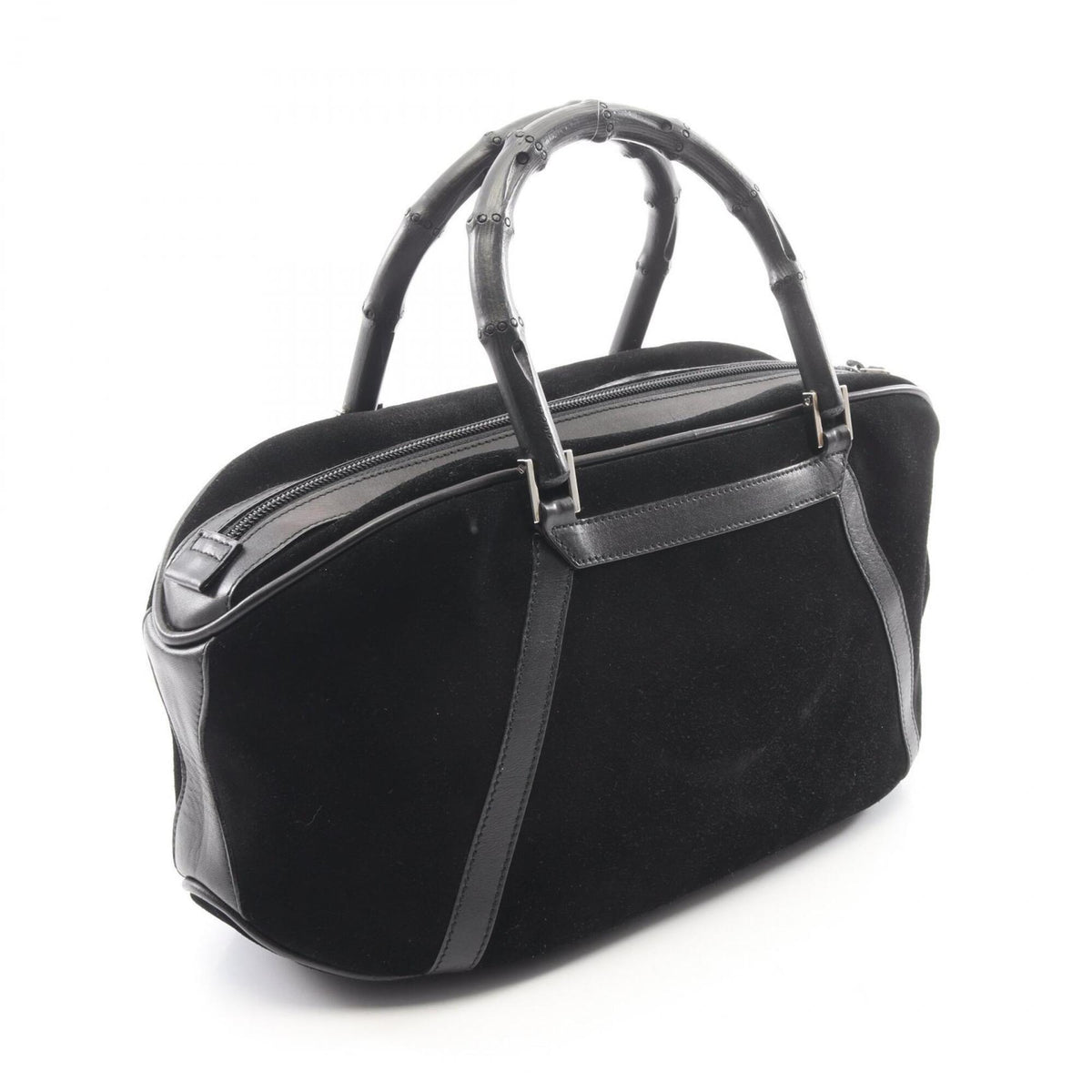 Gucci Black Suede Leather Handbag (Pre-Owned)