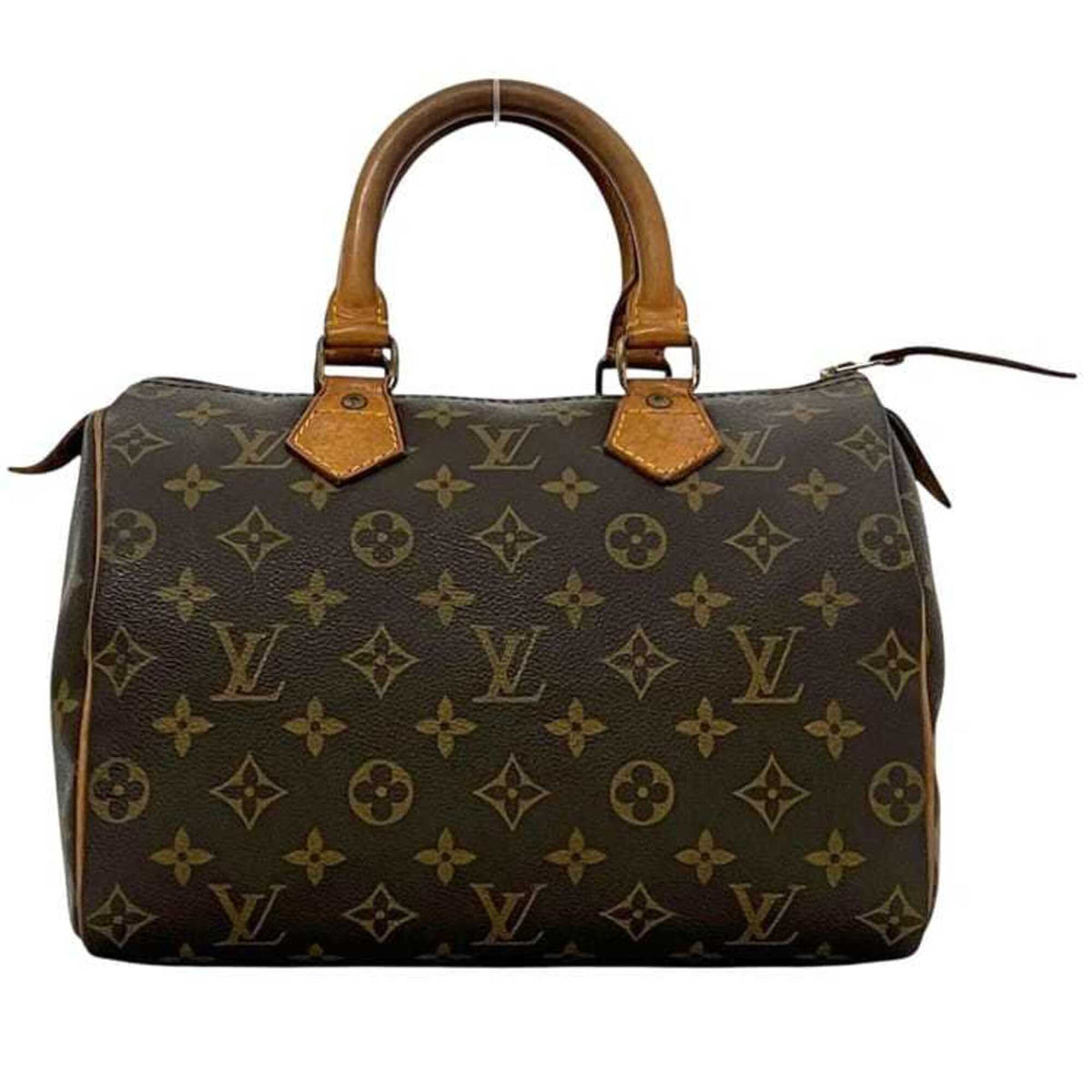 Louis Vuitton Black Brown Monogram Canvas Leather Handbag (Pre-Owned)