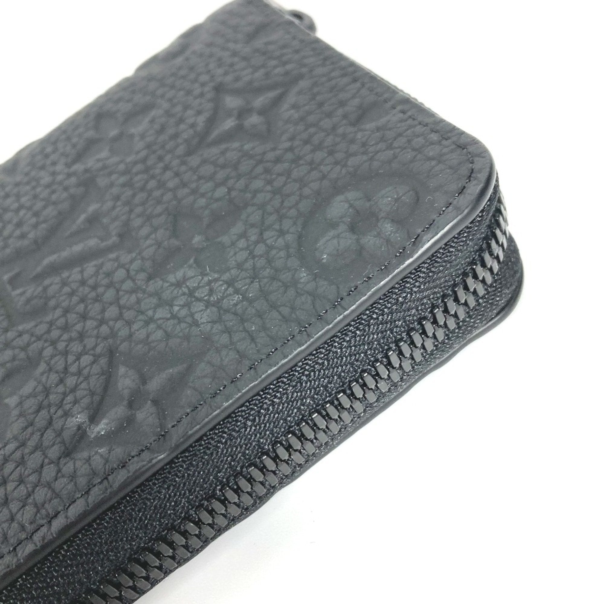 Louis Vuitton Black Leather Long Wallet (Bi-Fold) (Pre-Owned)