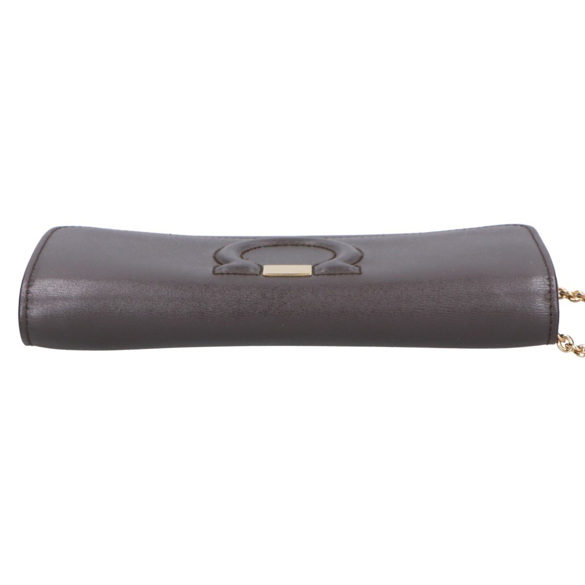 Salvatore Ferragamo Gray Leather Shoulder Bag (Pre-Owned)