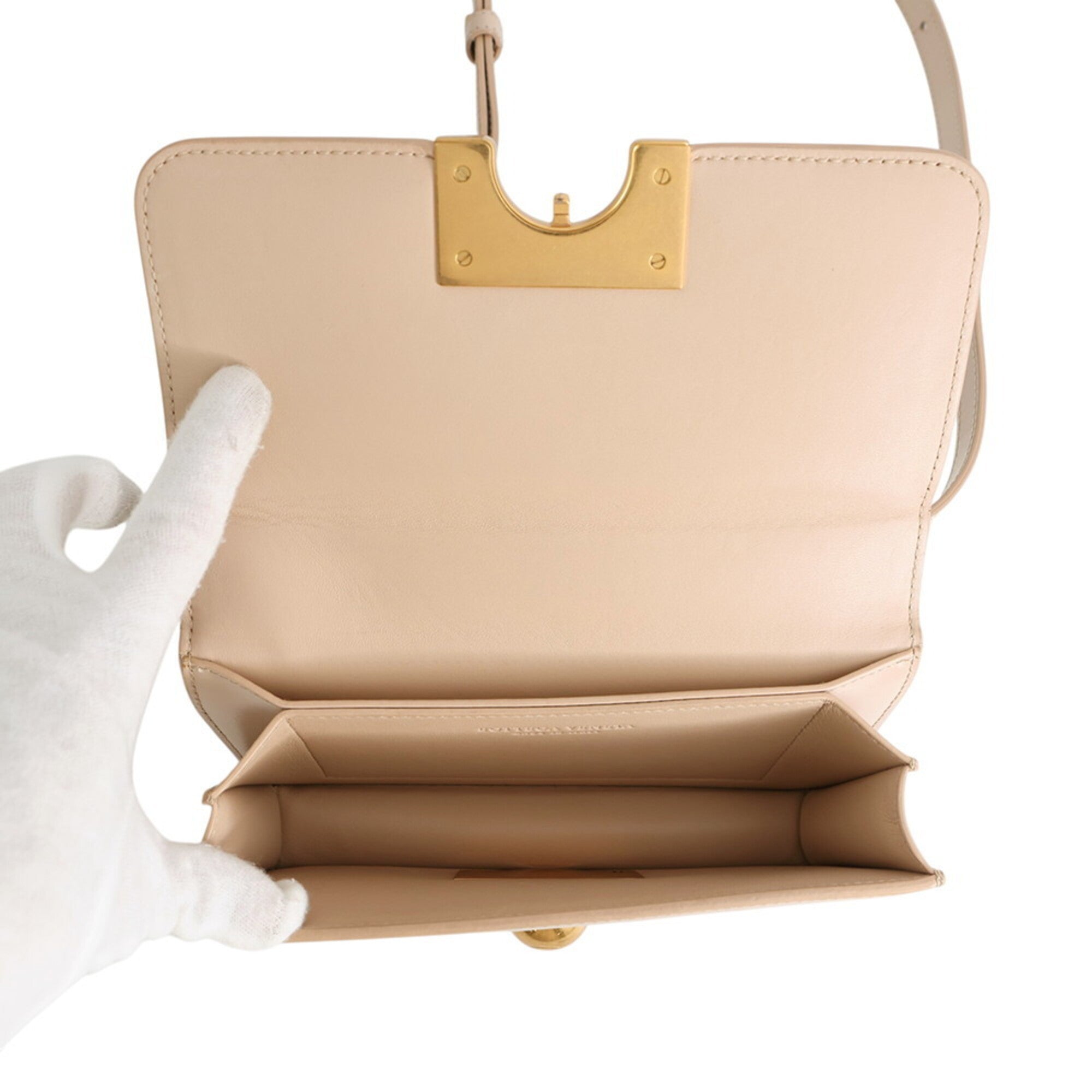 Bottega Veneta Beige Leather Handbag Shoulder Bag (Pre-Owned)