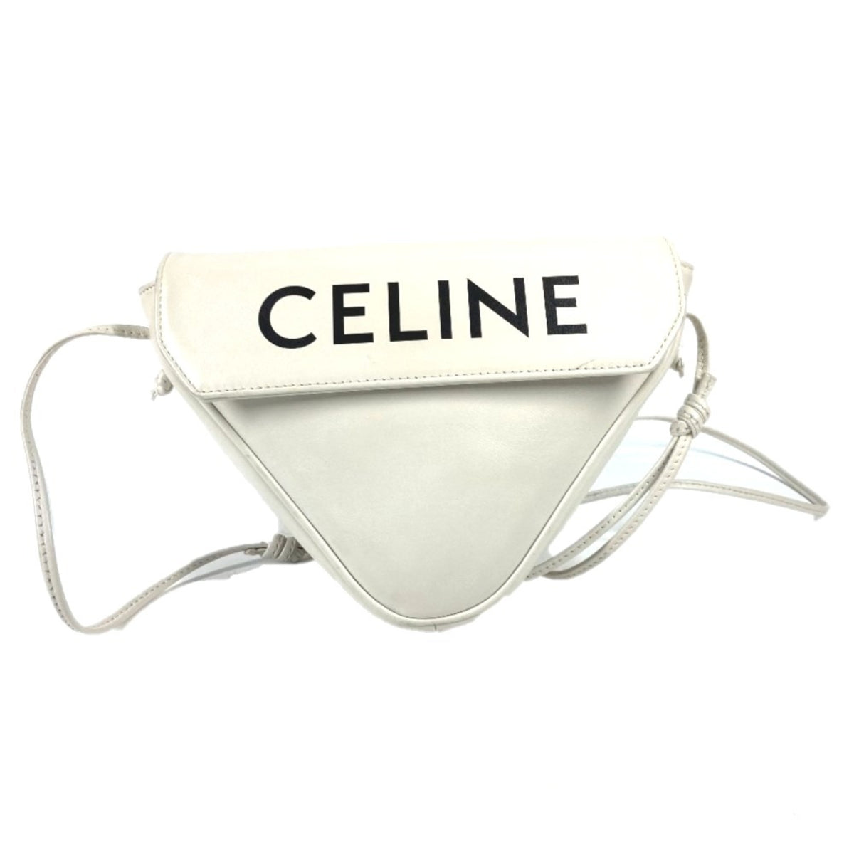 Celine Black White Leather Pochette Shoulder Bag (Pre-Owned)