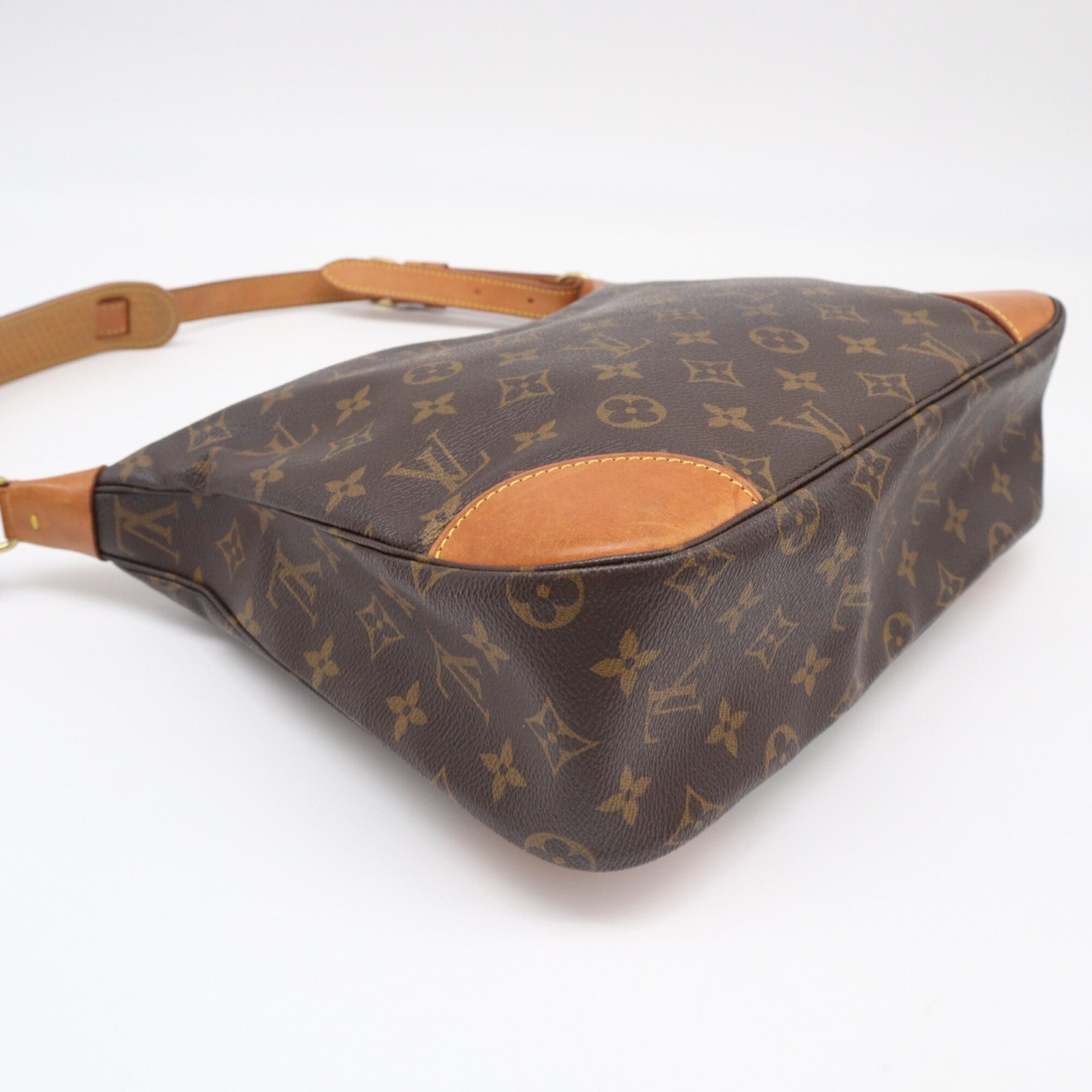 Louis Vuitton Beige Brown Coated Canvas Leather Shoulder Bag (Pre-Owned)