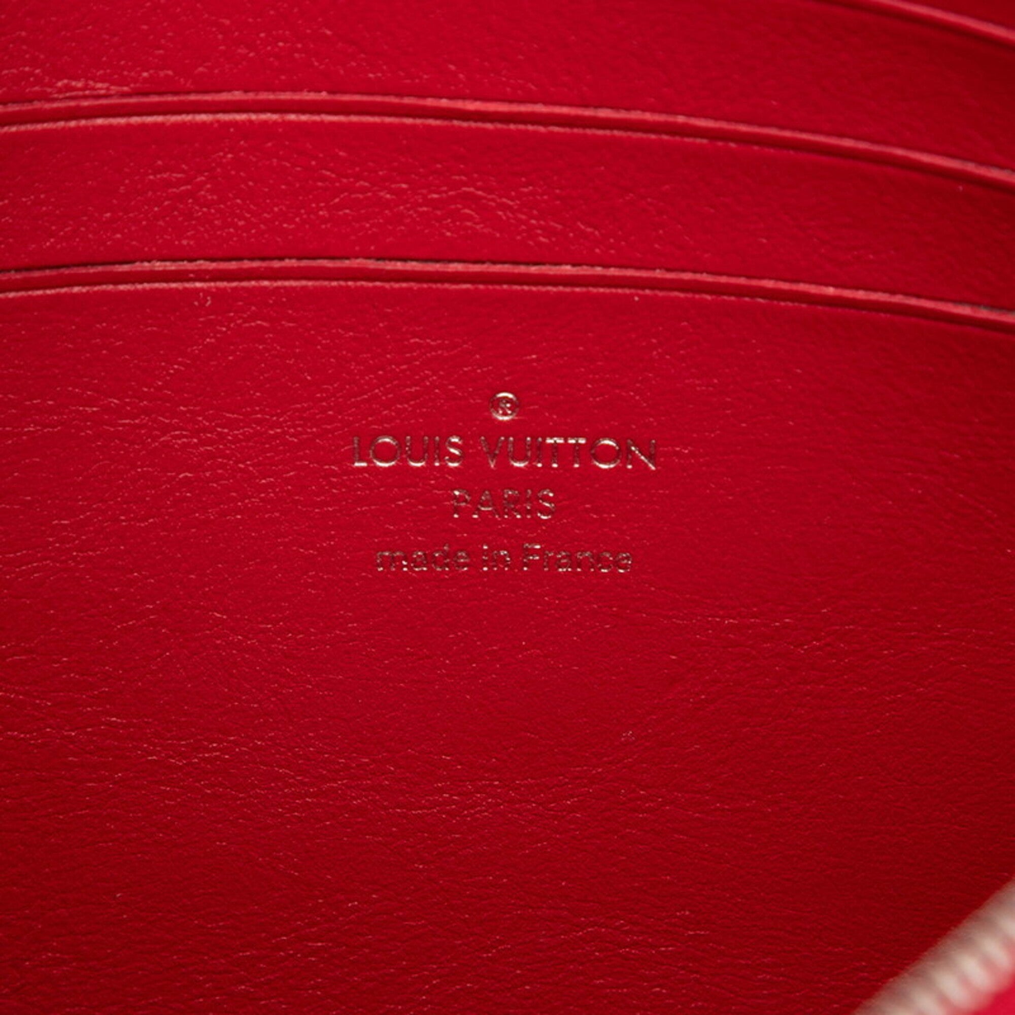 Louis Vuitton Red Color Leather Clutch Bag (Pre-Owned)