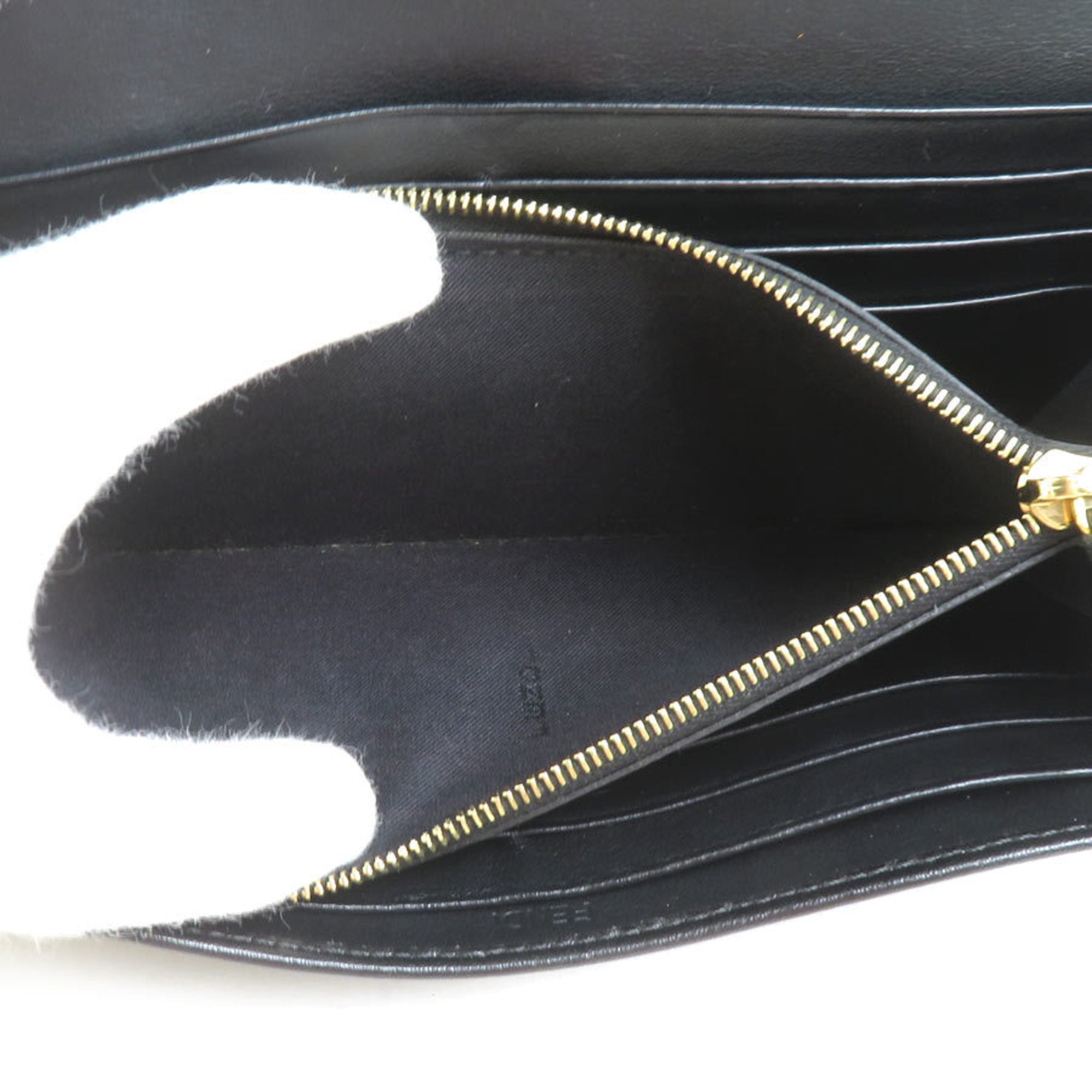 Fendi Black Leather Long Wallet (Bi-Fold) (Pre-Owned)