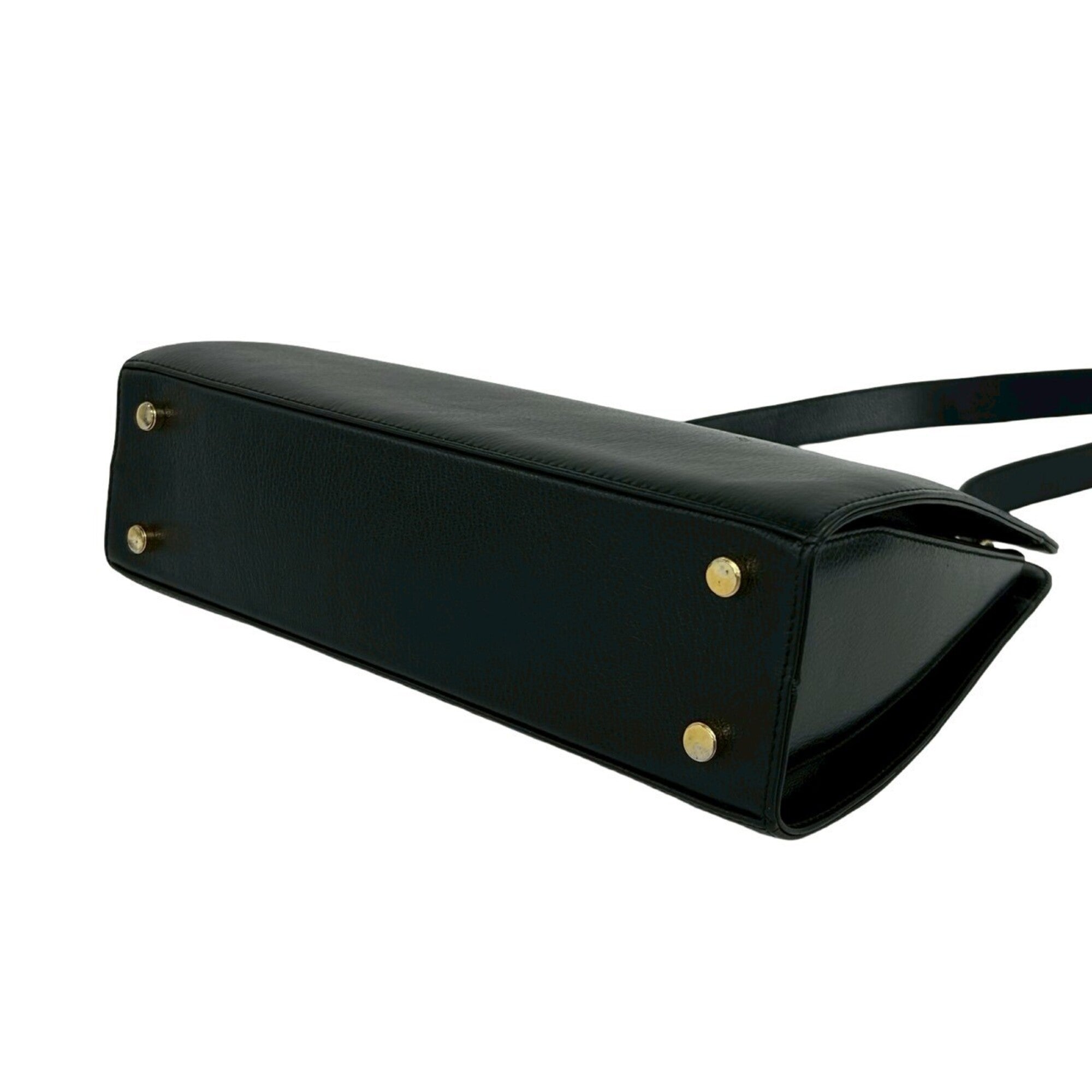 Salvatore Ferragamo Black Leather Shoulder Bag (Pre-Owned)