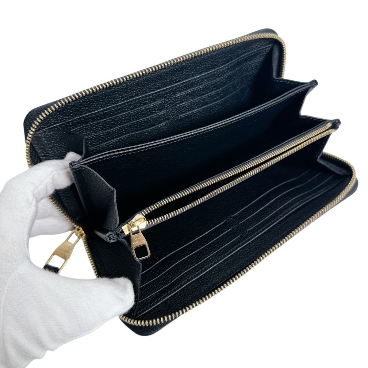 Louis Vuitton Beige Black Monogram Empreinte Long Wallet (Bi-Fold) (Pre-Owned)