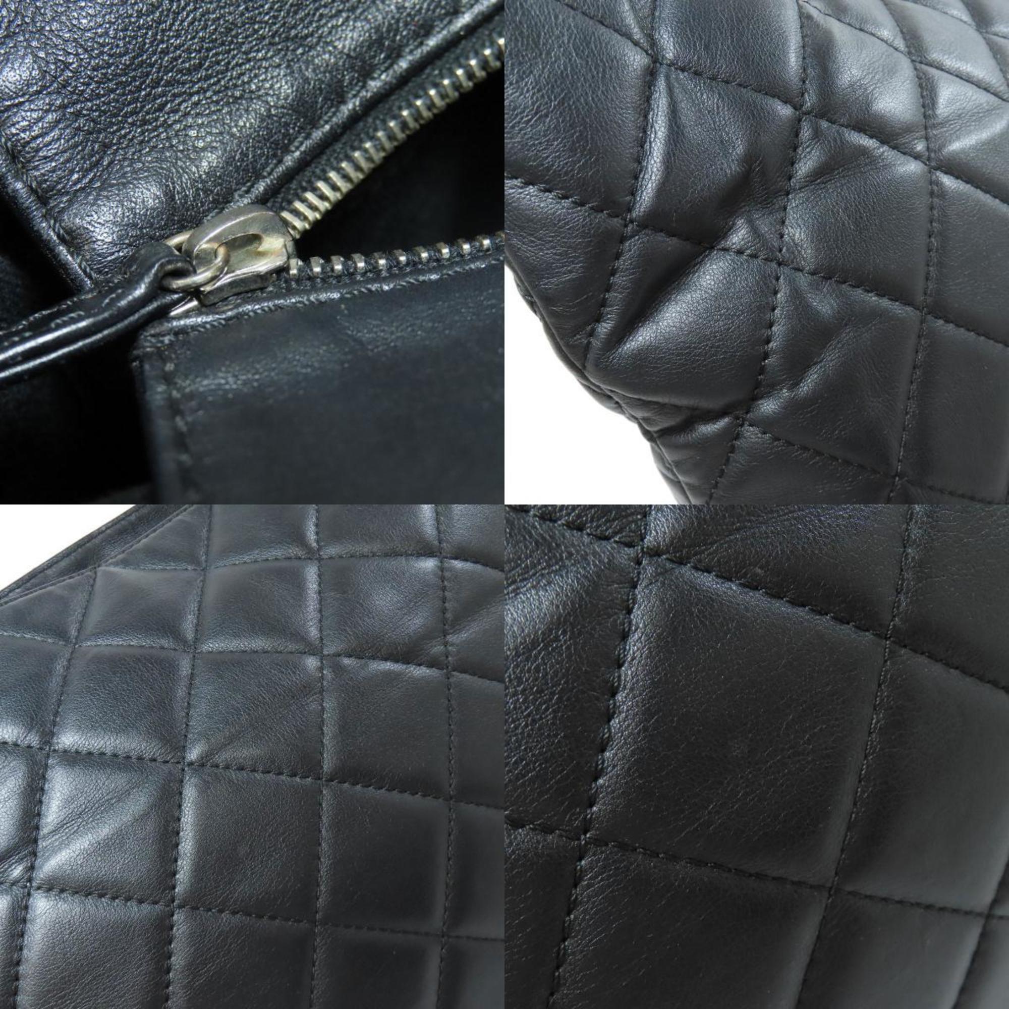 Chanel Matelasse Black Leather Tote Bag (Pre-Owned)