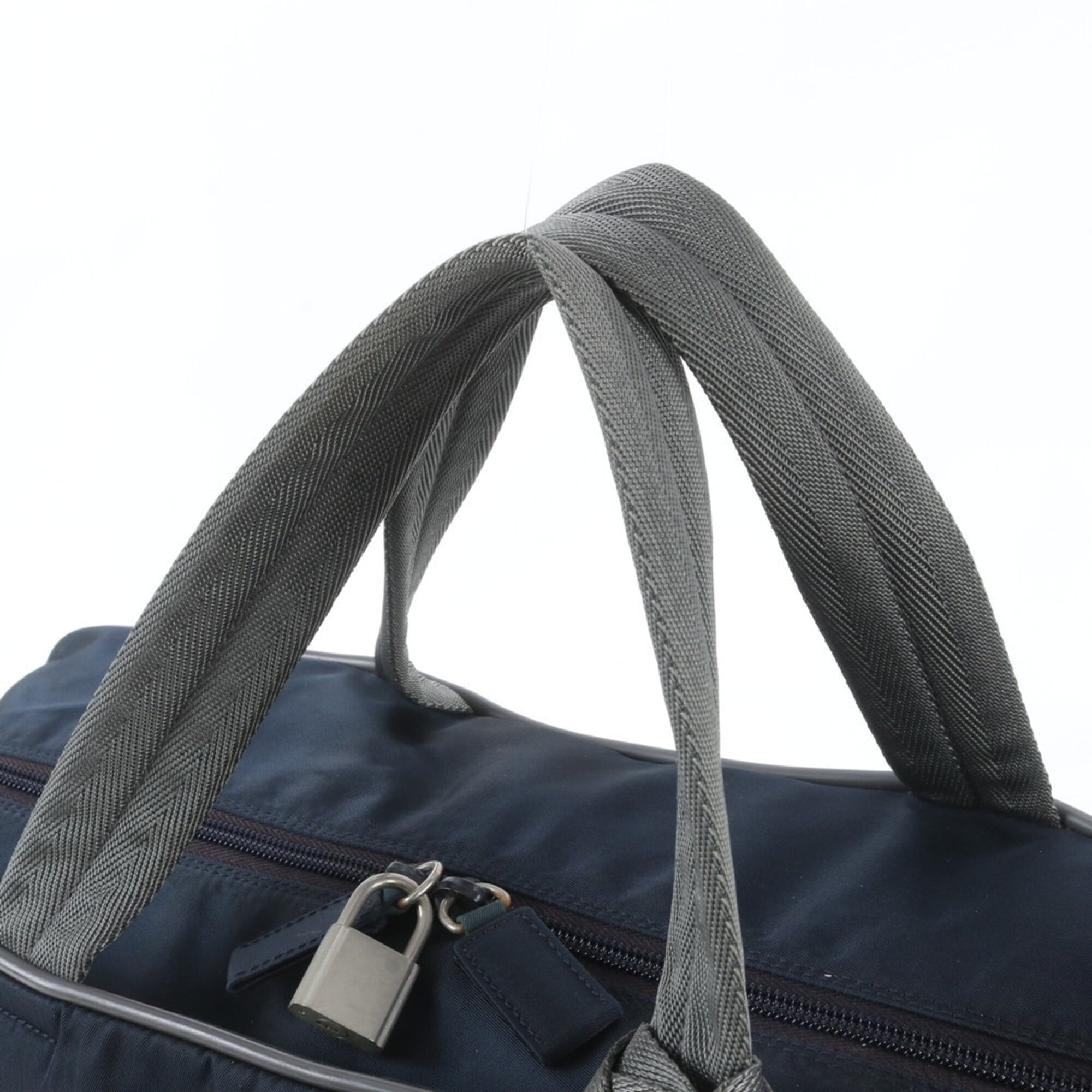Pradasports Gray Navy Boston Bag Shoulder Bag Tote Bag (Pre-Owned)