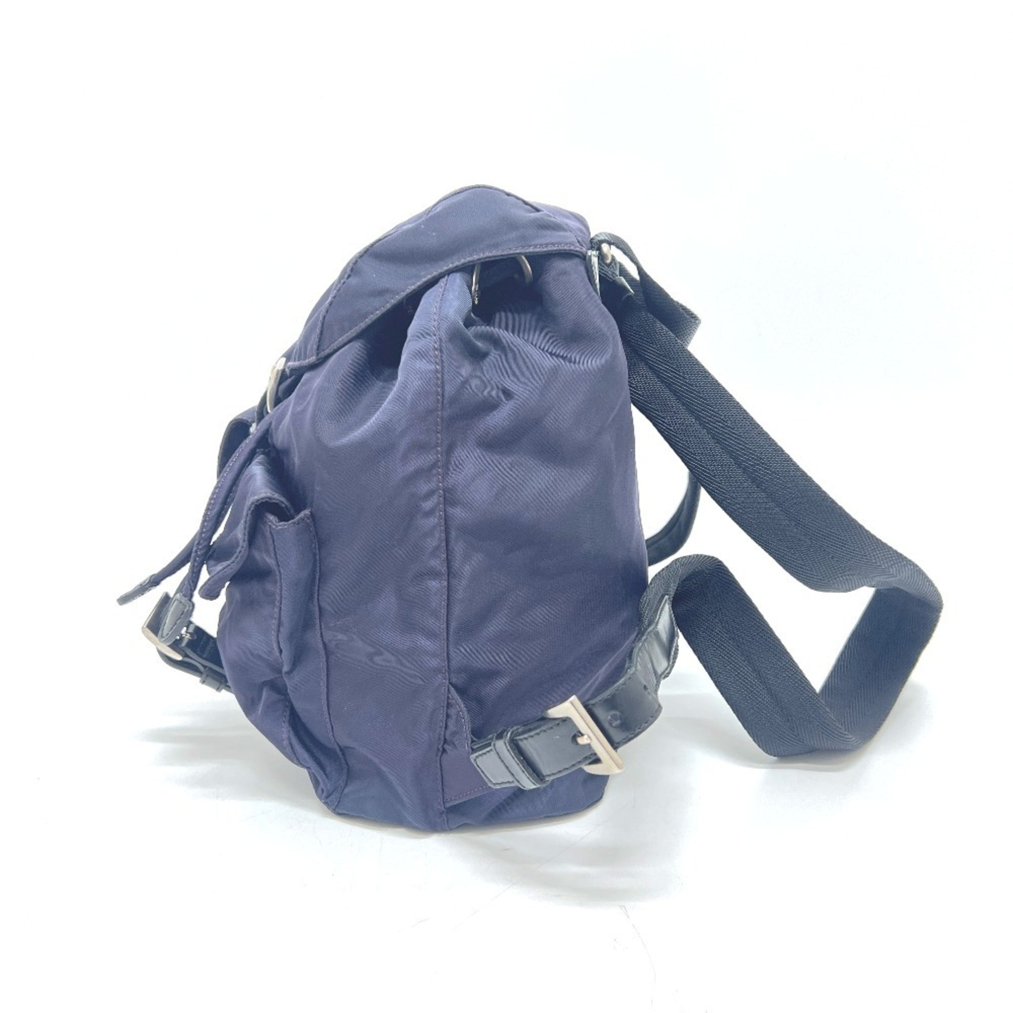Prada Purple Nylon Leather Backpack (Pre-Owned)