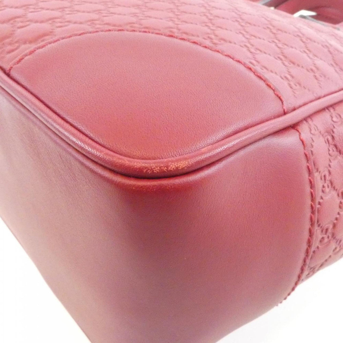 Gucci Red Color Micro Gg Leather Handbag (Pre-Owned)