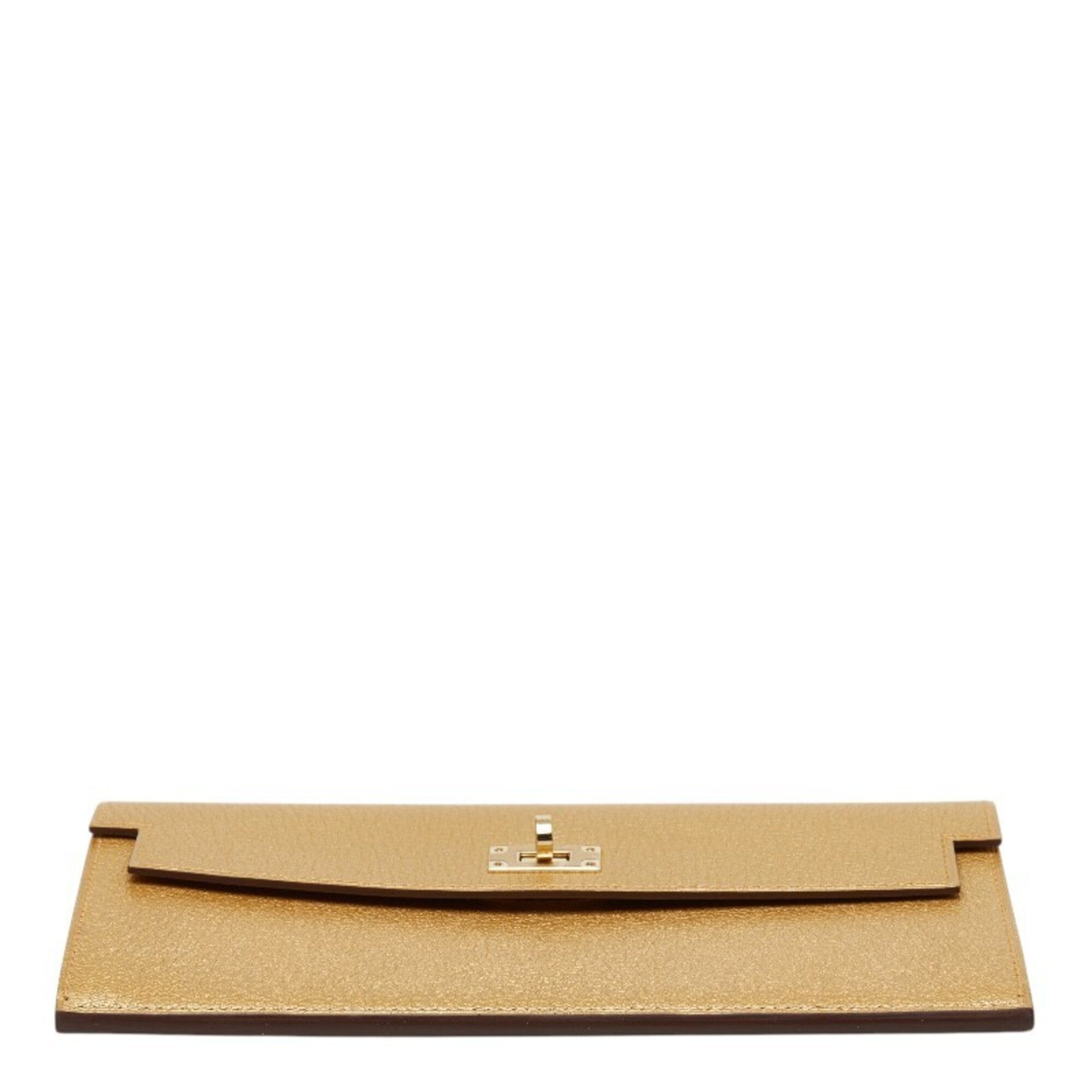 Hermes Gold Chevre Leather Long Wallet (Bi-Fold) (Pre-Owned)