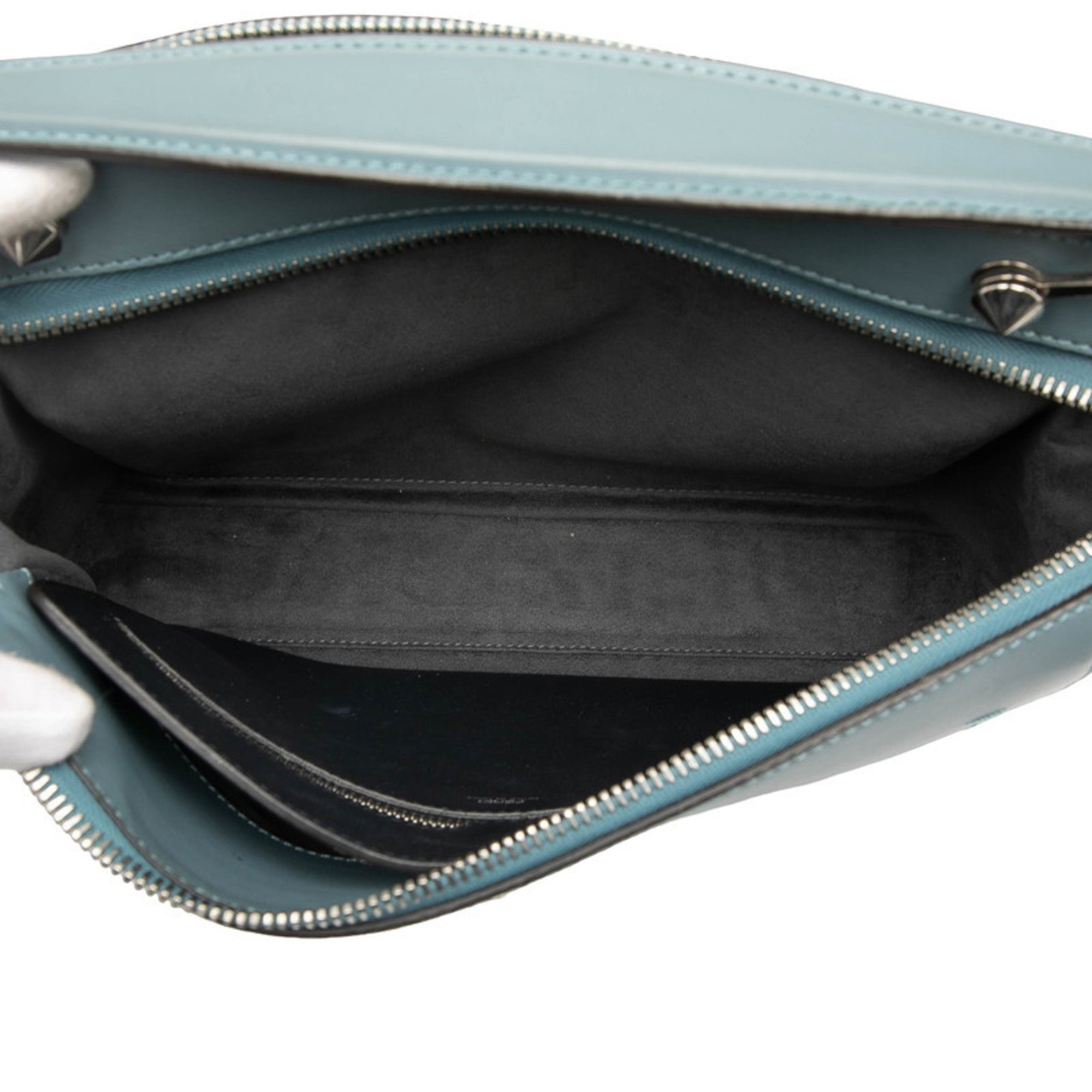 Fendi Blue Leather Handbag Pouch Shoulder Bag (Pre-Owned)