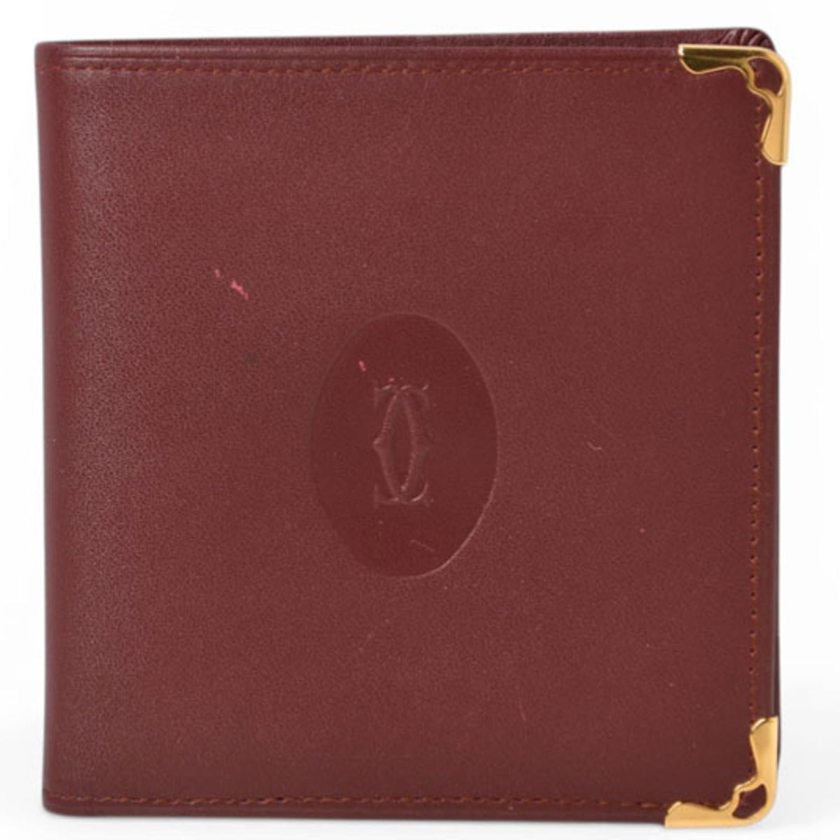 Cartier Bordeaux Leather Wallet (Bi-Fold) (Pre-Owned)