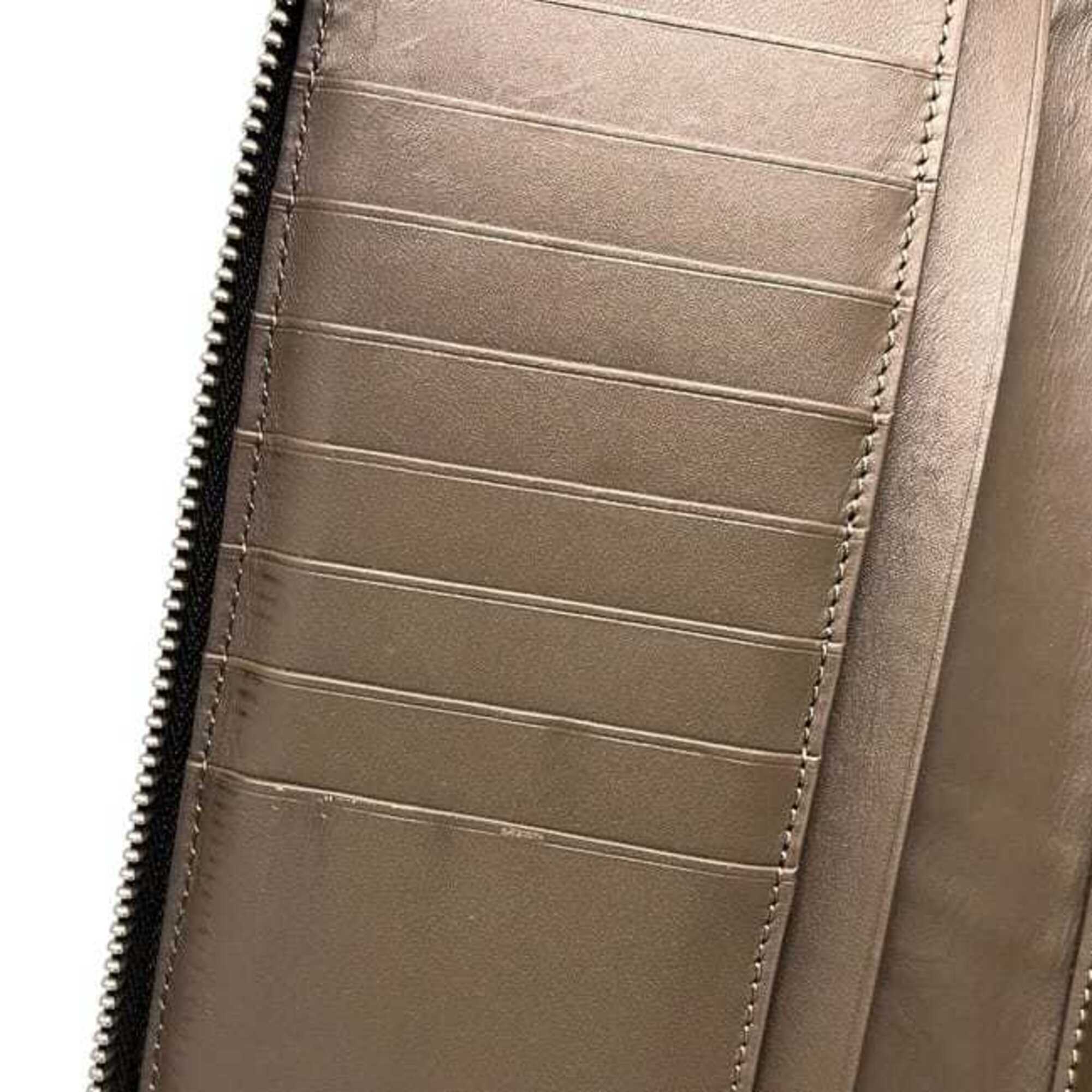 Loewe Beige Brown Leather Long Wallet (Bi-Fold) (Pre-Owned)
