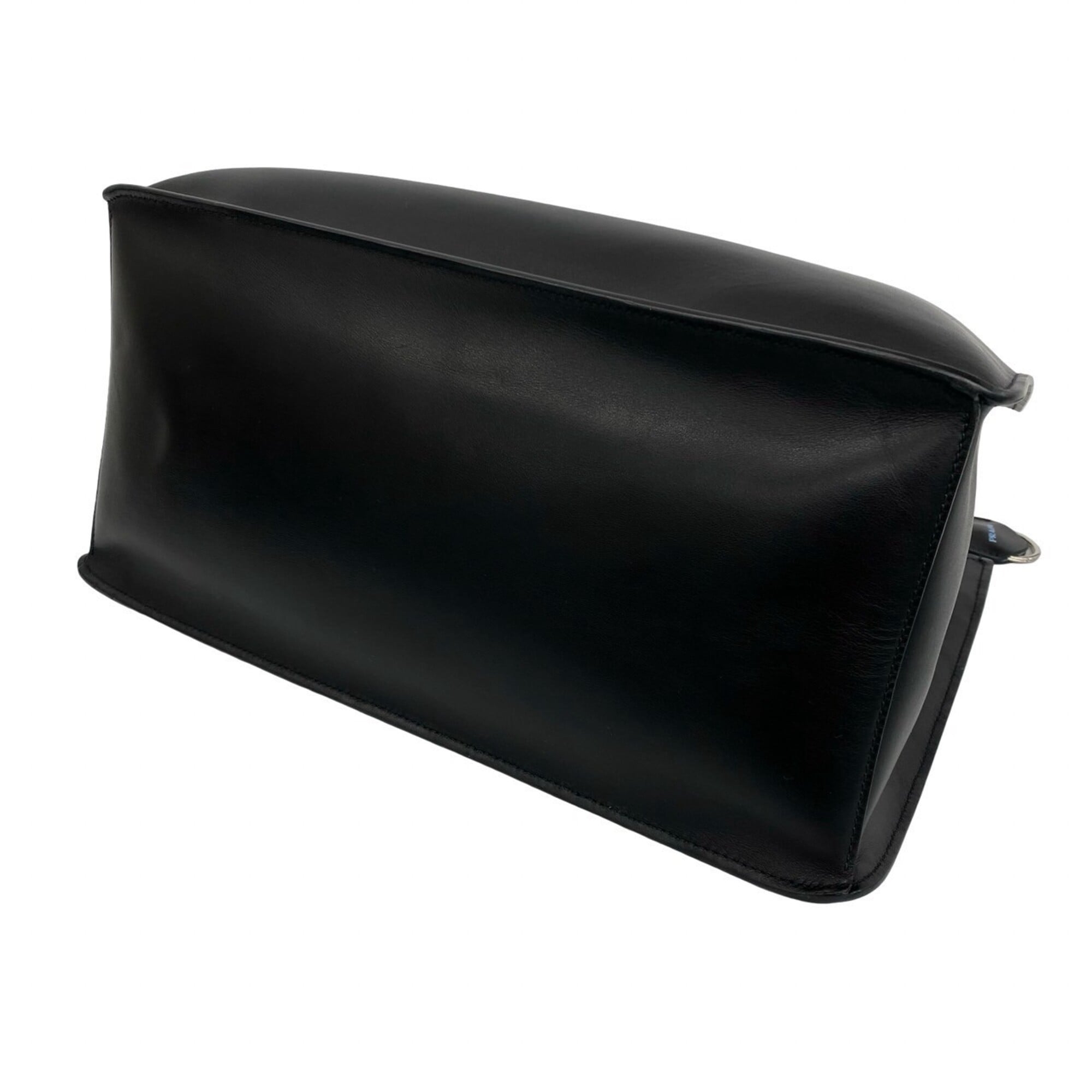 Prada Black Leather Handbag Pouch Shoulder Bag Tote Bag (Pre-Owned)