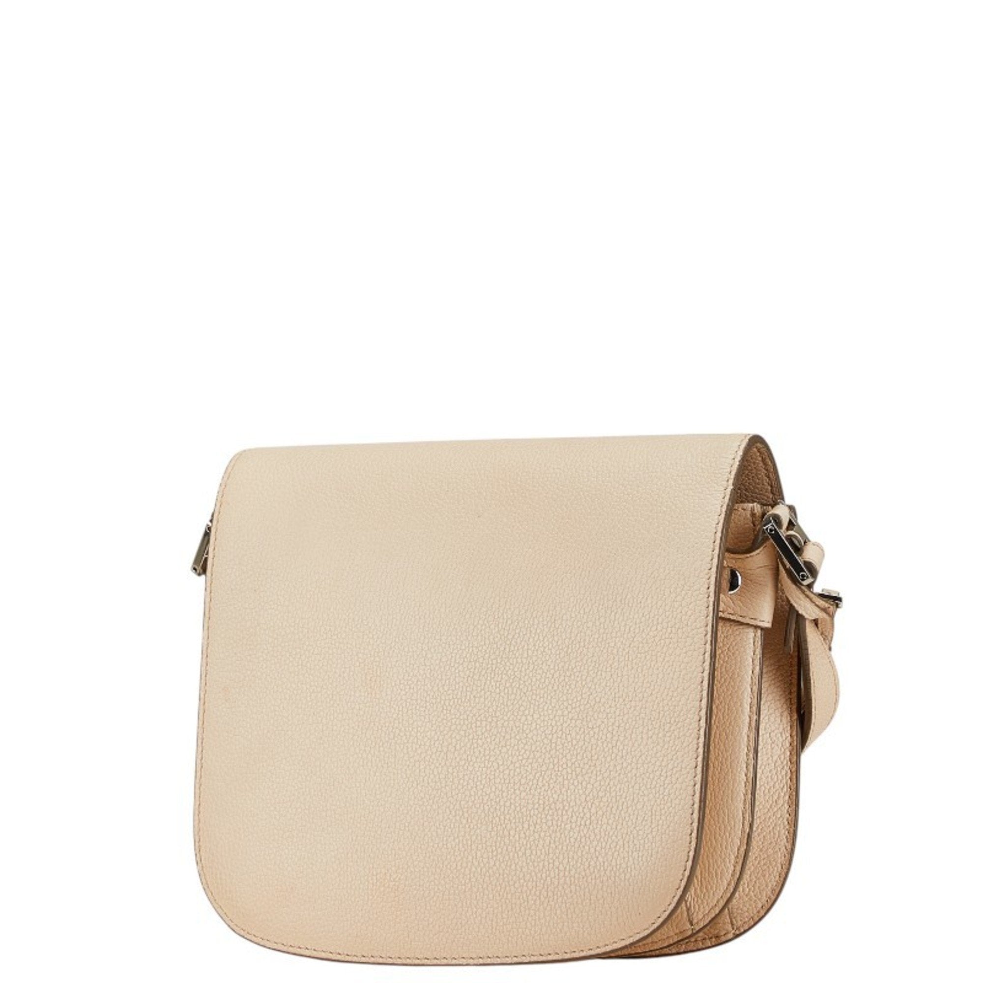 Mcm Beige Leather Shoulder Bag (Pre-Owned)