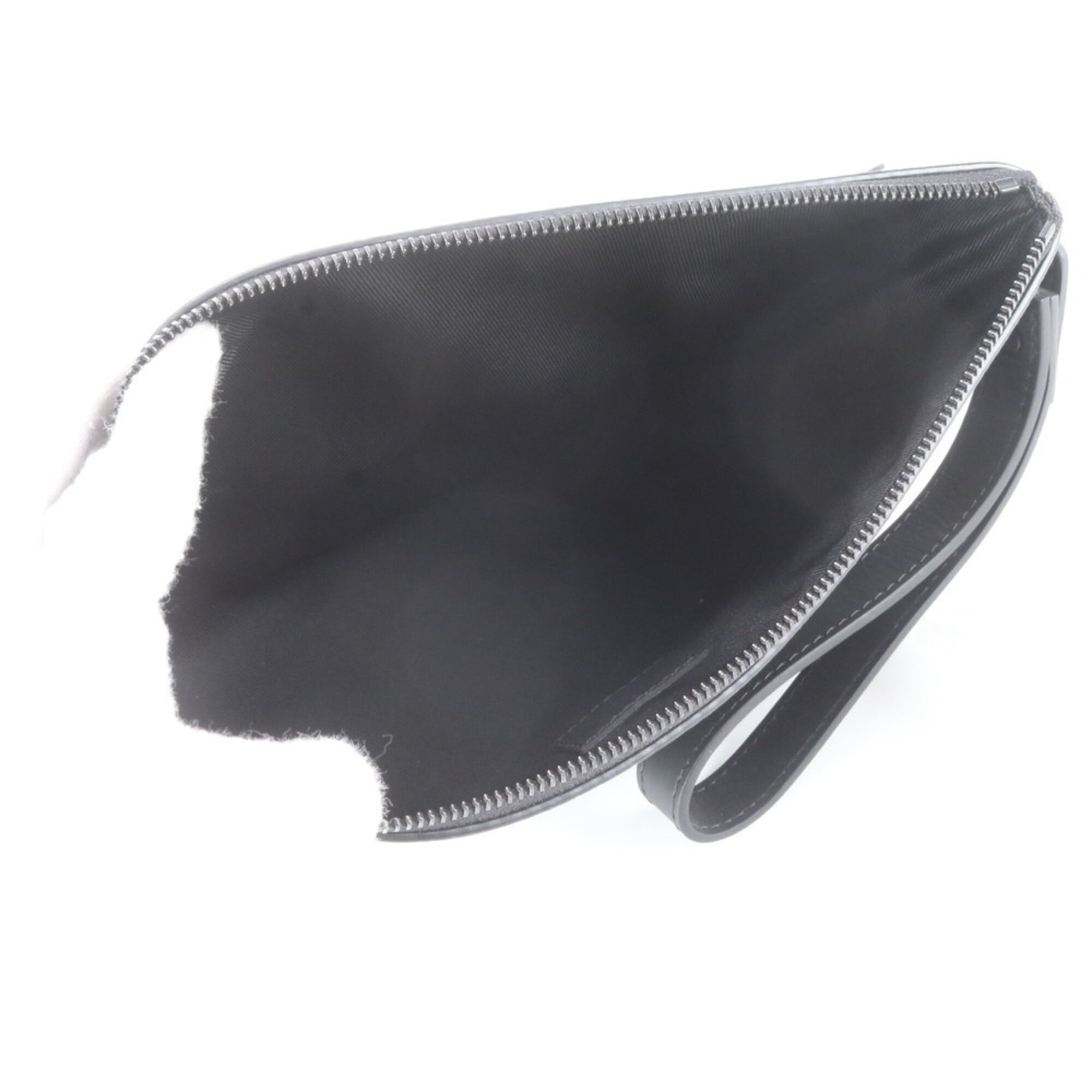 Louis Vuitton Noir Leather Clutch Bag Pochette (Pre-Owned)