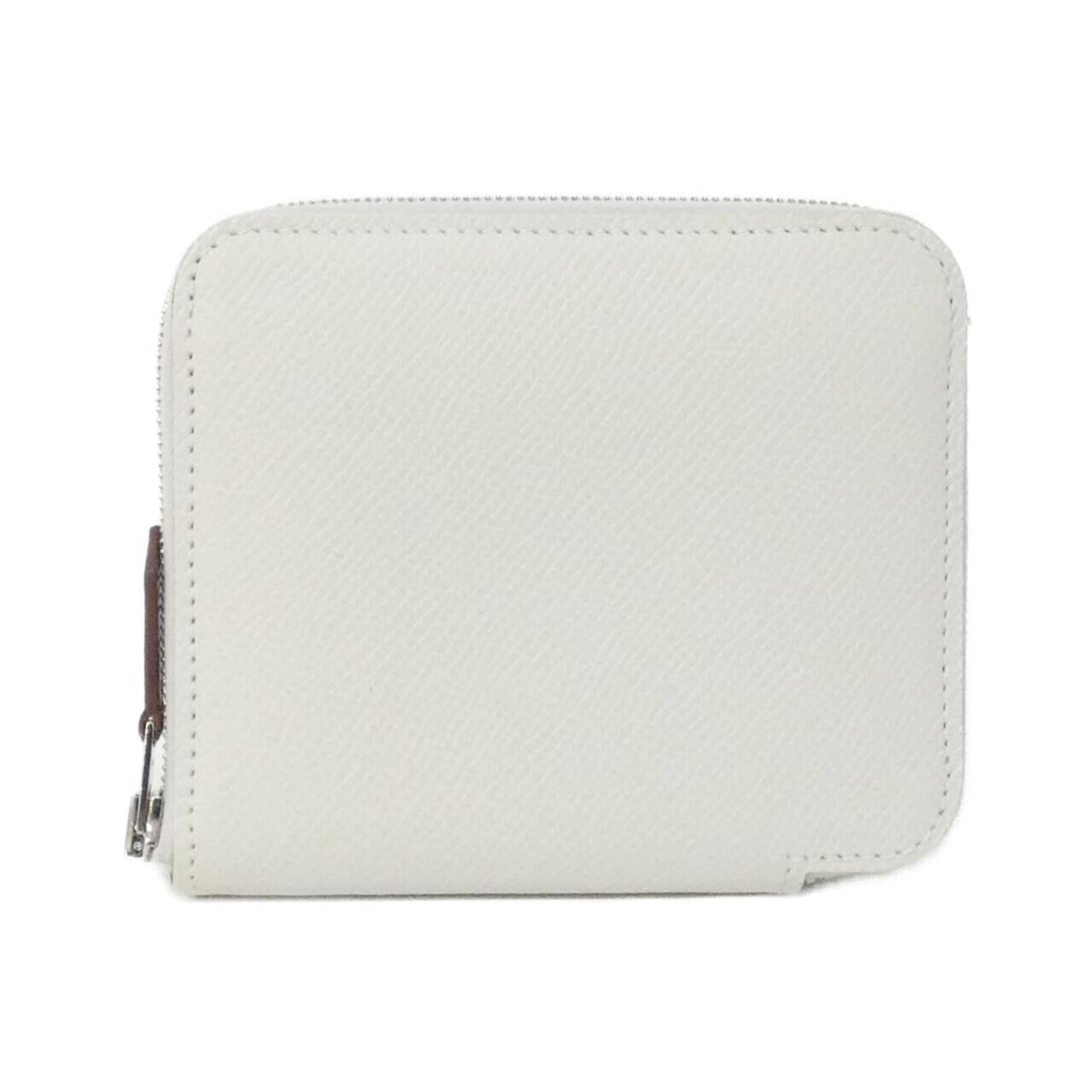 Hermes Ruby White Epsom Leather Silk Wallet (Bi-Fold) (Pre-Owned)
