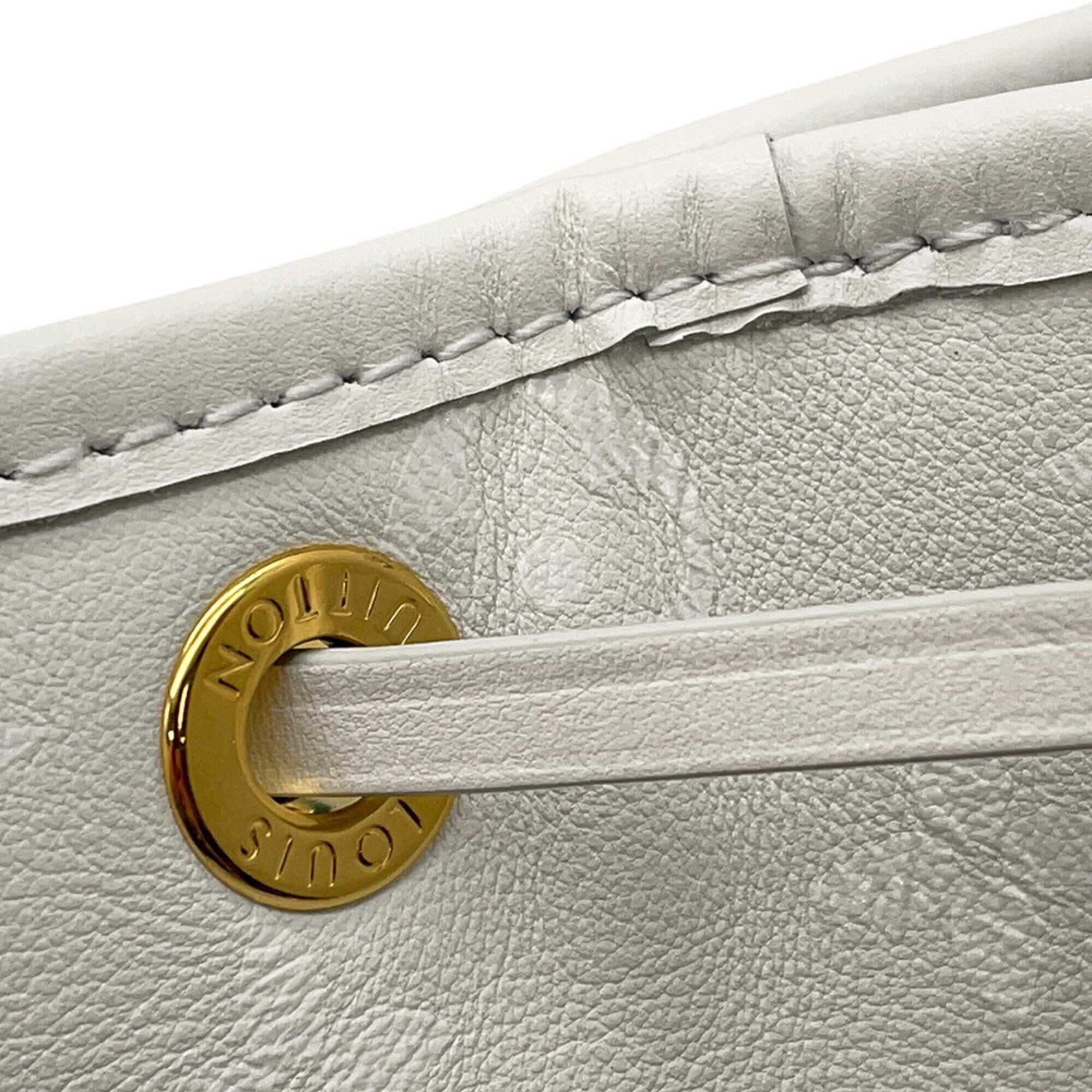 Louis Vuitton Monogram White Leather Monogram Handbag Shoulder Bag (Pre-Owned)