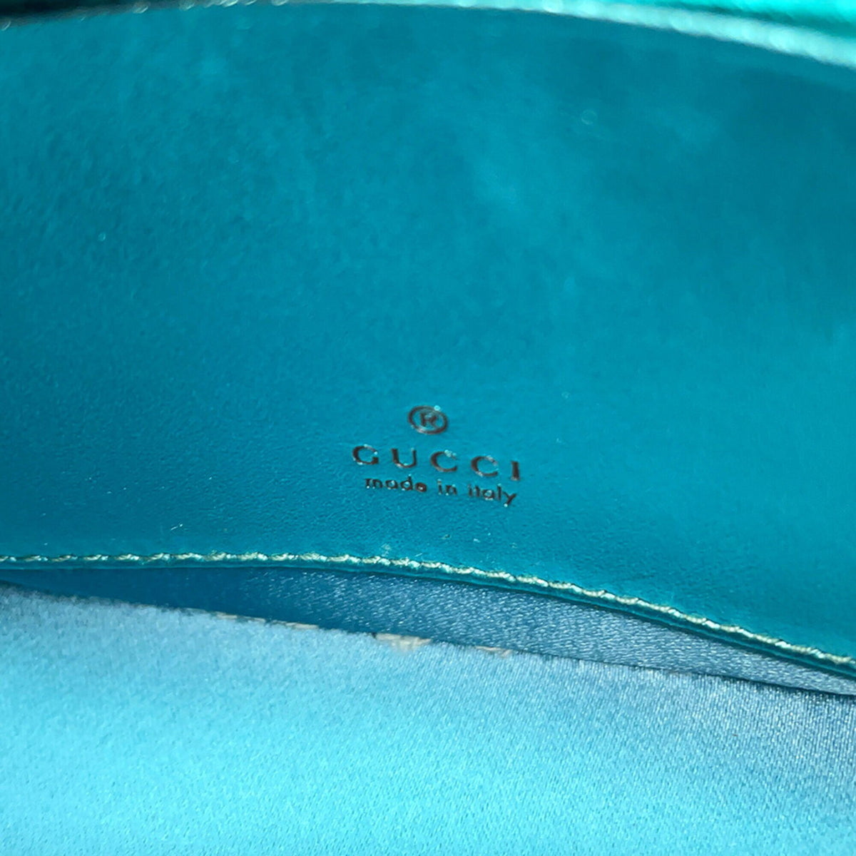 Gucci Light Blue Leather Handbag Shoulder Bag (Pre-Owned)