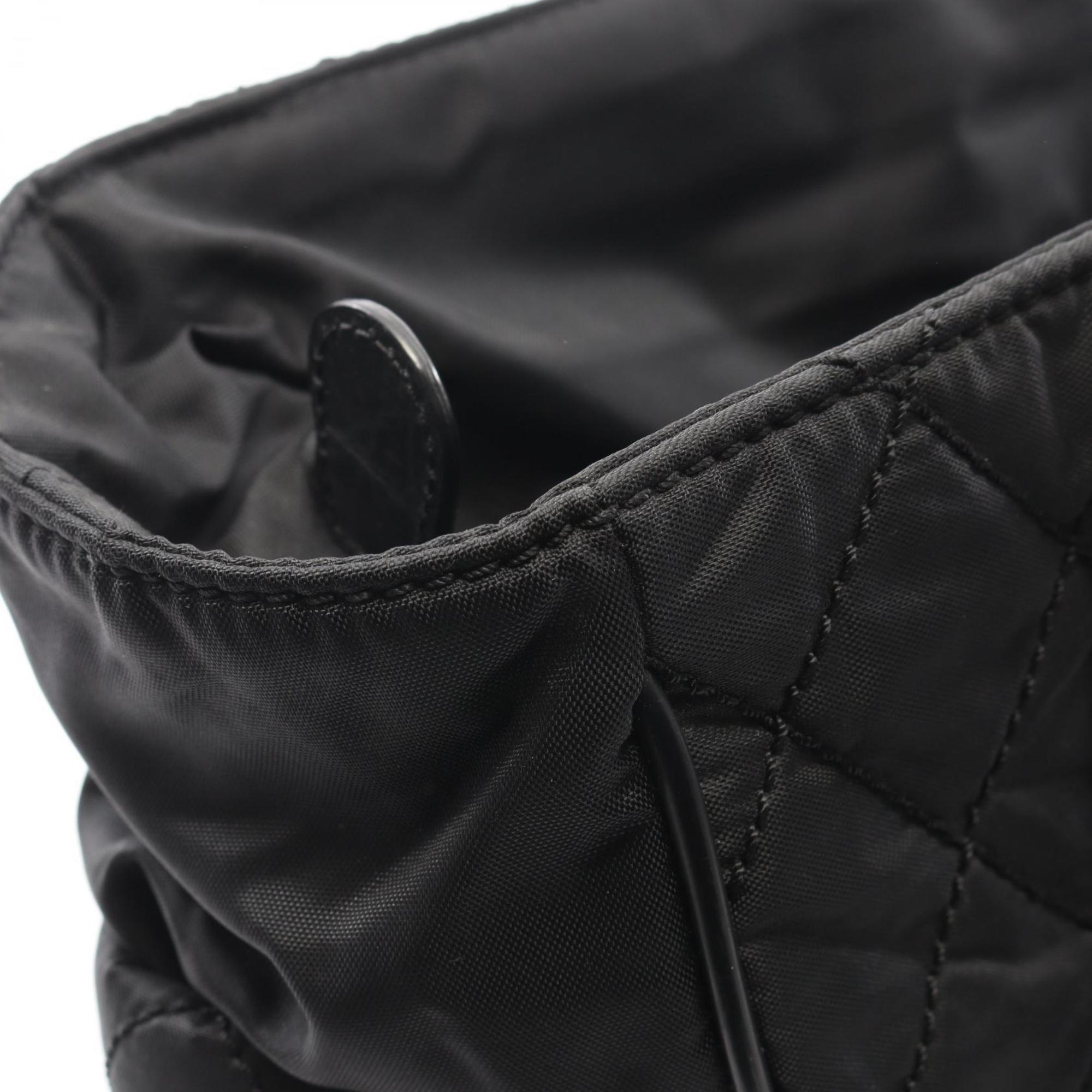 Chanel Black Nylon Leather Handbag Tote Bag (Pre-Owned)