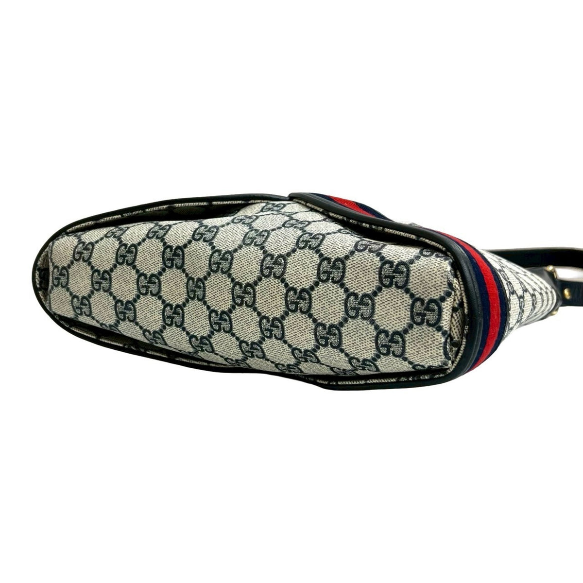 Gucci Navy Red Color Leather Pvc Shoulder Bag (Pre-Owned)
