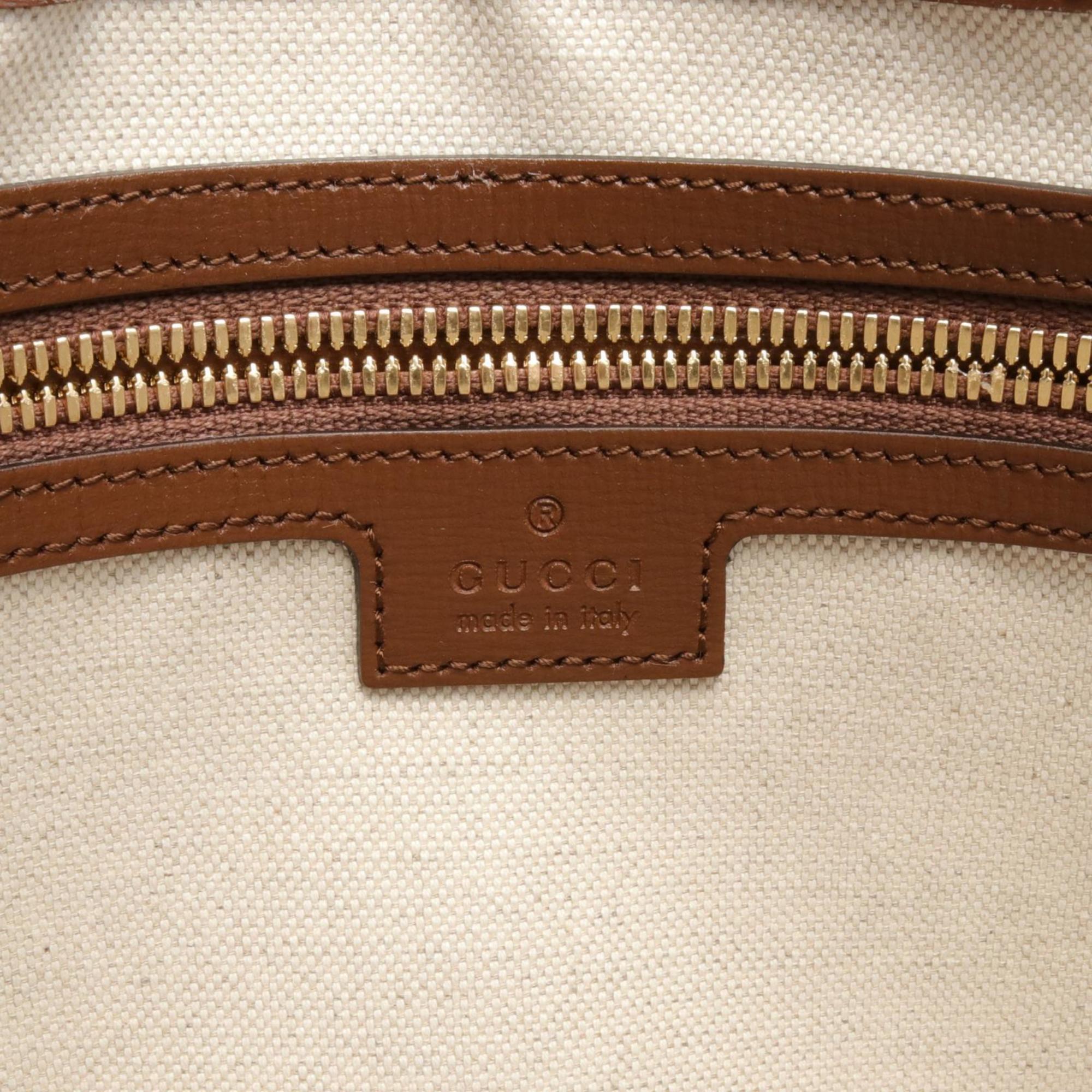 Gucci Beige Brown Pvc Leather Messenger Bag Shoulder Bag