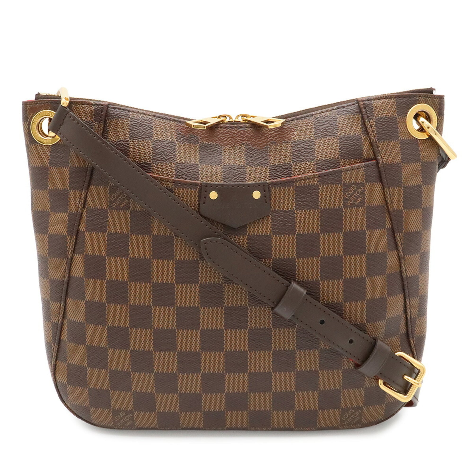 Louis Vuitton Brown Damier Canvas Red Color Pvc Damier Canvas Shoulder Bag (Pre-Owned)