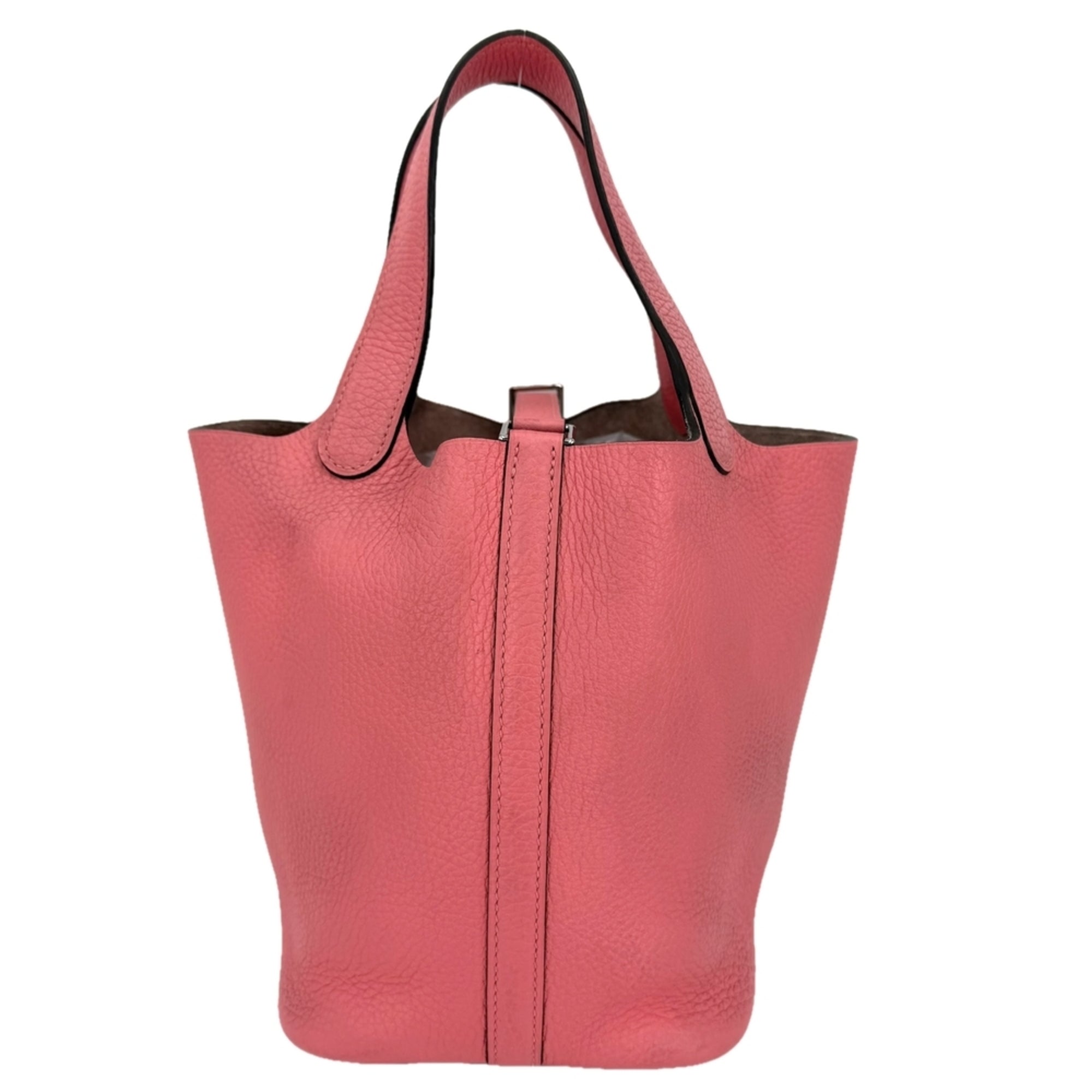 Hermes Pink Taurillon Clemence Leather Handbag (Pre-Owned)