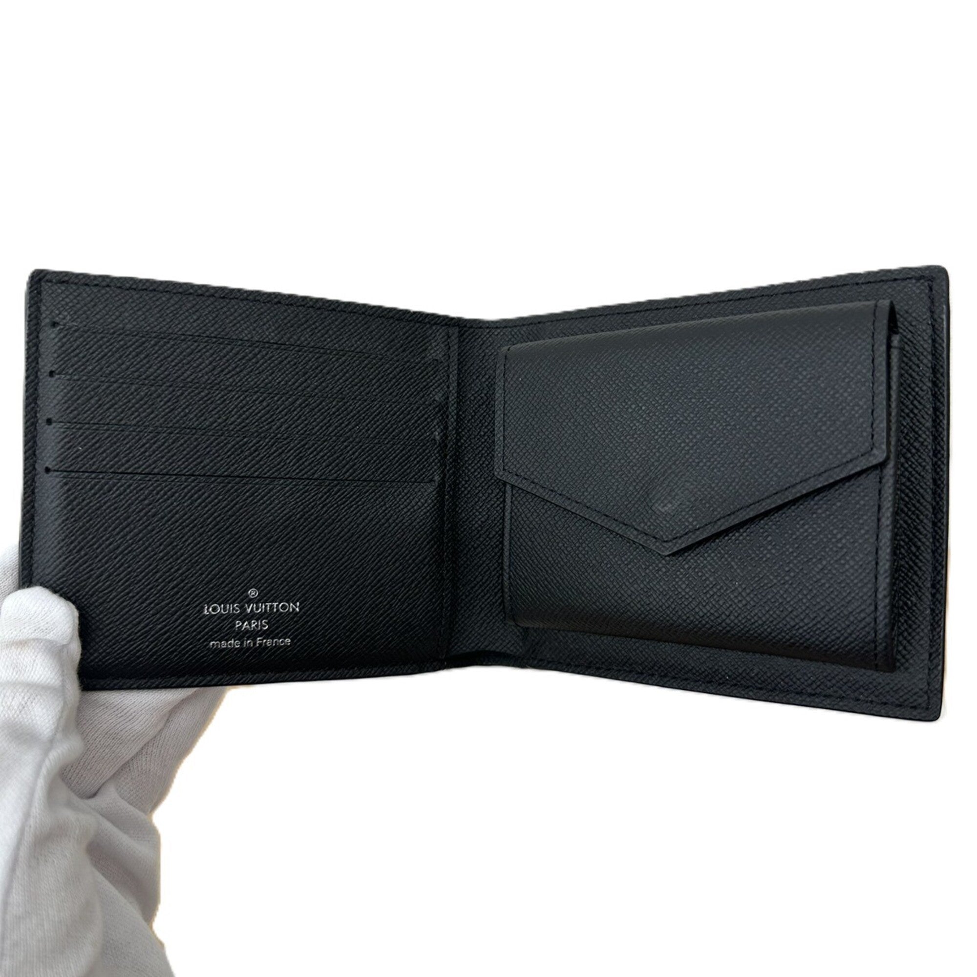 Louis Vuitton Monogram Eclipse Black Leather Wallet (Bi-Fold) (Pre-Owned)