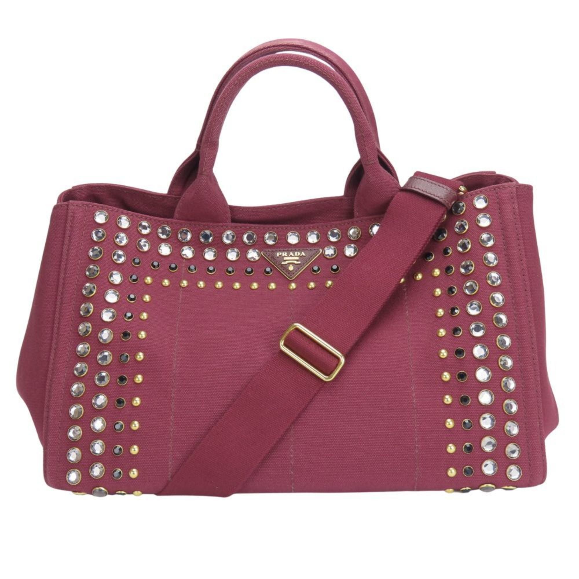 Prada Wine Canvas Tote Bag (Pre-Owned)